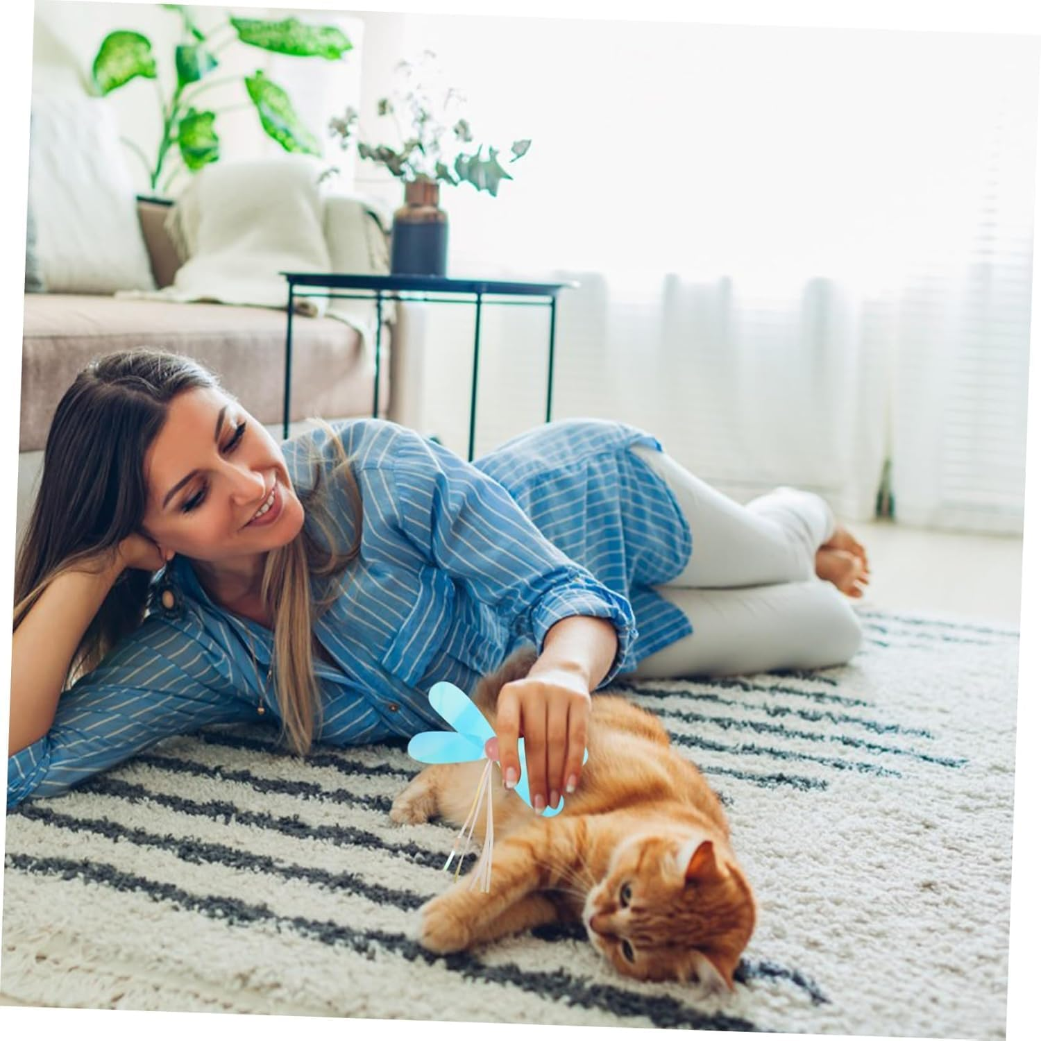 4Pcs Cat Toys Interactive Feather Teaser Refills - Butterfly & Dragonfly Plume Attachments for Indoor Cats, Durable Kitten Exercise Toys for Endless Fun, Swaying Motion Stimulation image number 6