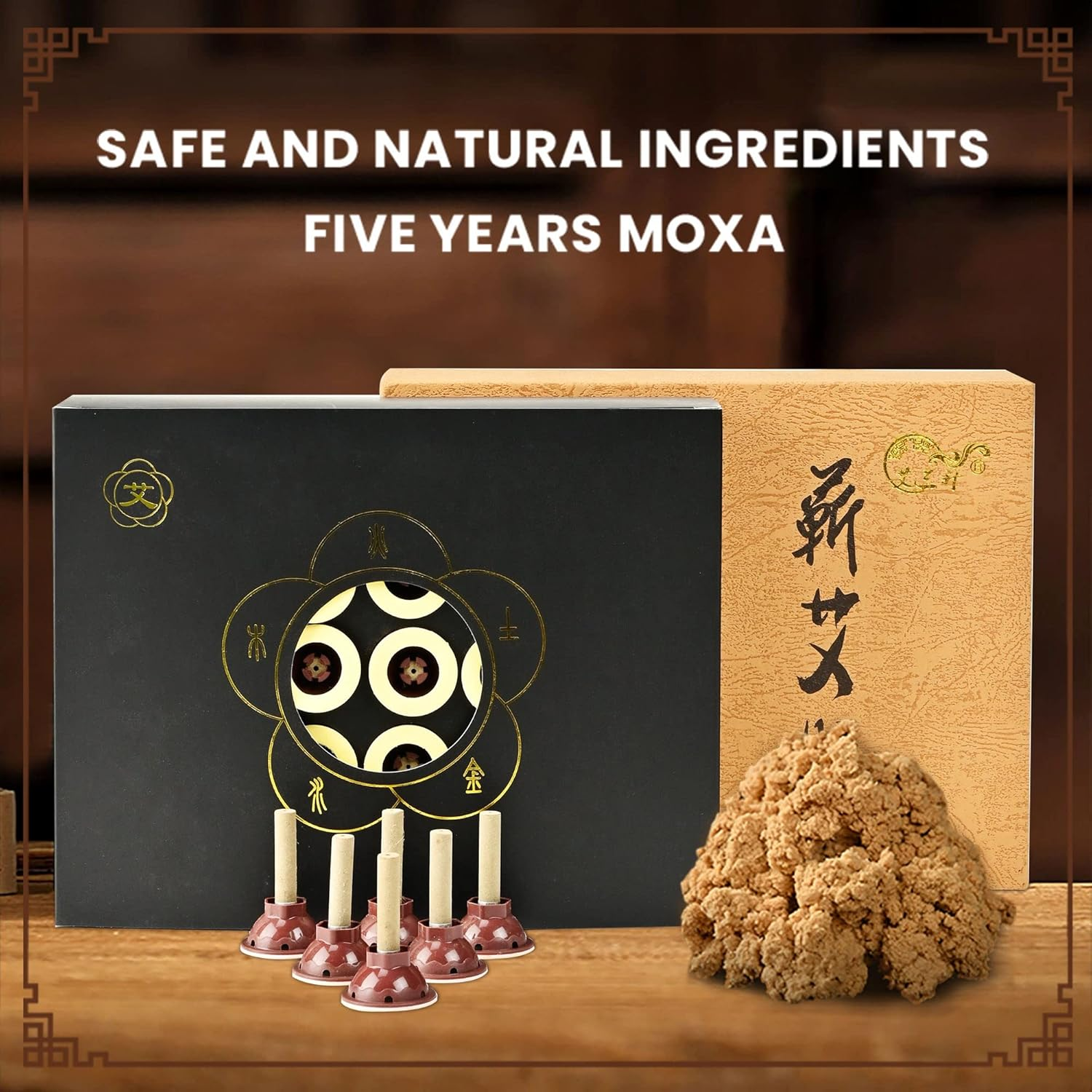 7 Years'Old Pure Moxa Roll Strip for Moxibustion Ai Ye Chinese Wormwood, Moxa Sticks, High Purity 40:1-60Pcs