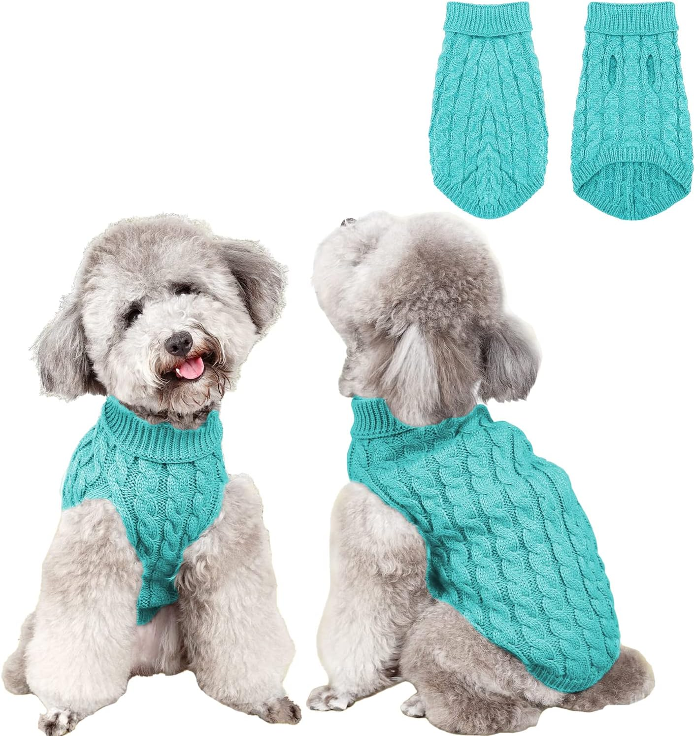 Dog Sweaters for Medium Small Dogs, Cat Sweater Dog Clothing Dog Jumper Puppy Turtleneck Knitted Dog Outfit Pet Twist Striped Vest Cute Warm Winter Clothes for Chihuahua, Dachshund (Light Pink, L)