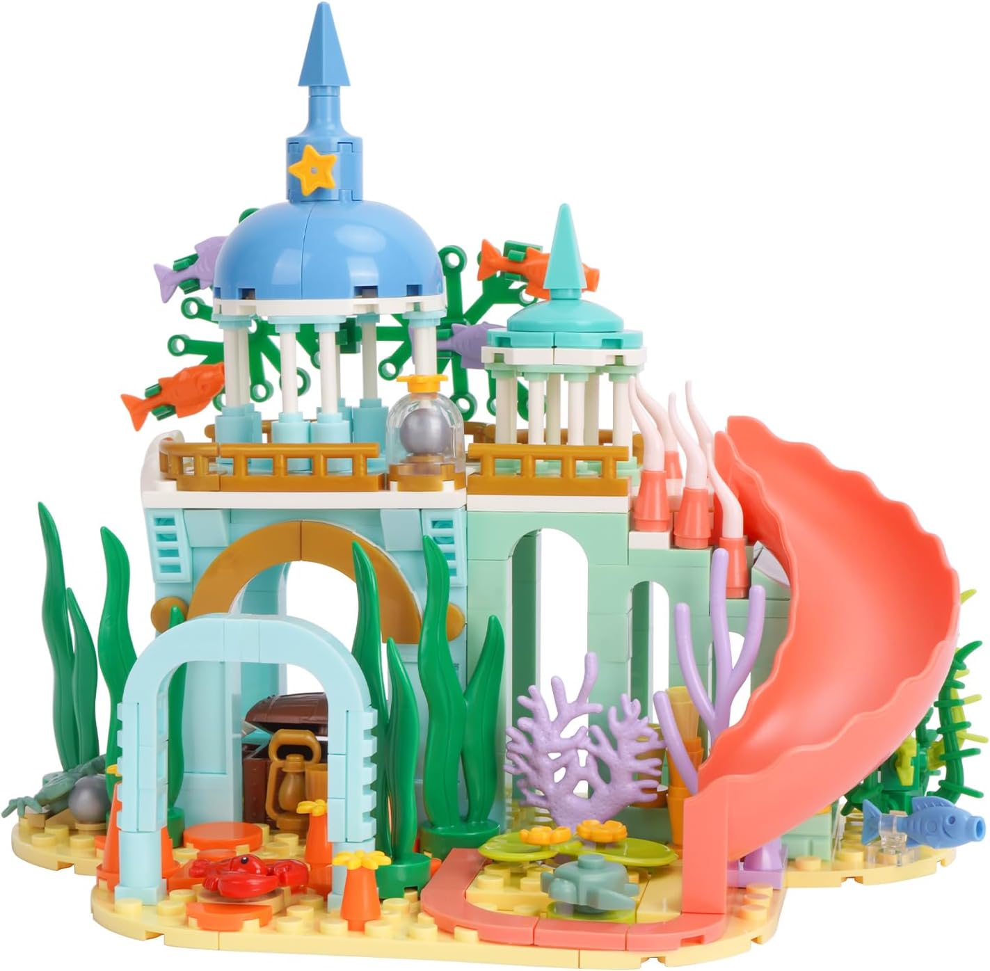 Vinbosion Princess Castle Building Blocks, Ocean Building Toy with Slide, Building Blocks Gift for Christmas, Birthday, New Year (300 Pieces) image number 3