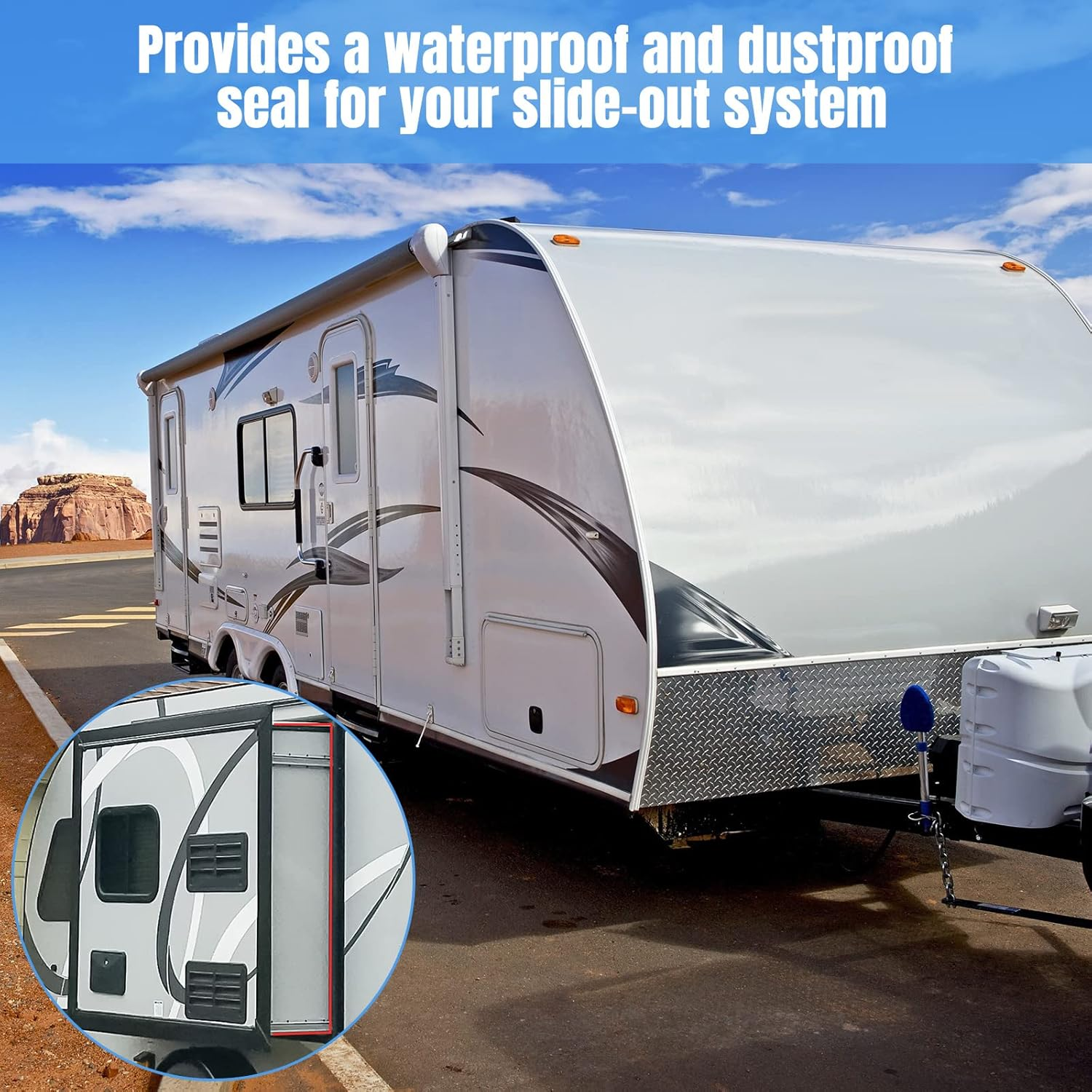 Tallew D-Shape Seal RV Slide Out System Long Black Rubber Thickened EPDM Seal RV Parts and Accessories for RV Travel Trailer Automotive Tops Door Side Slide Out System Seal, 35 Feet (1 X 15/16 Inch) image number 1