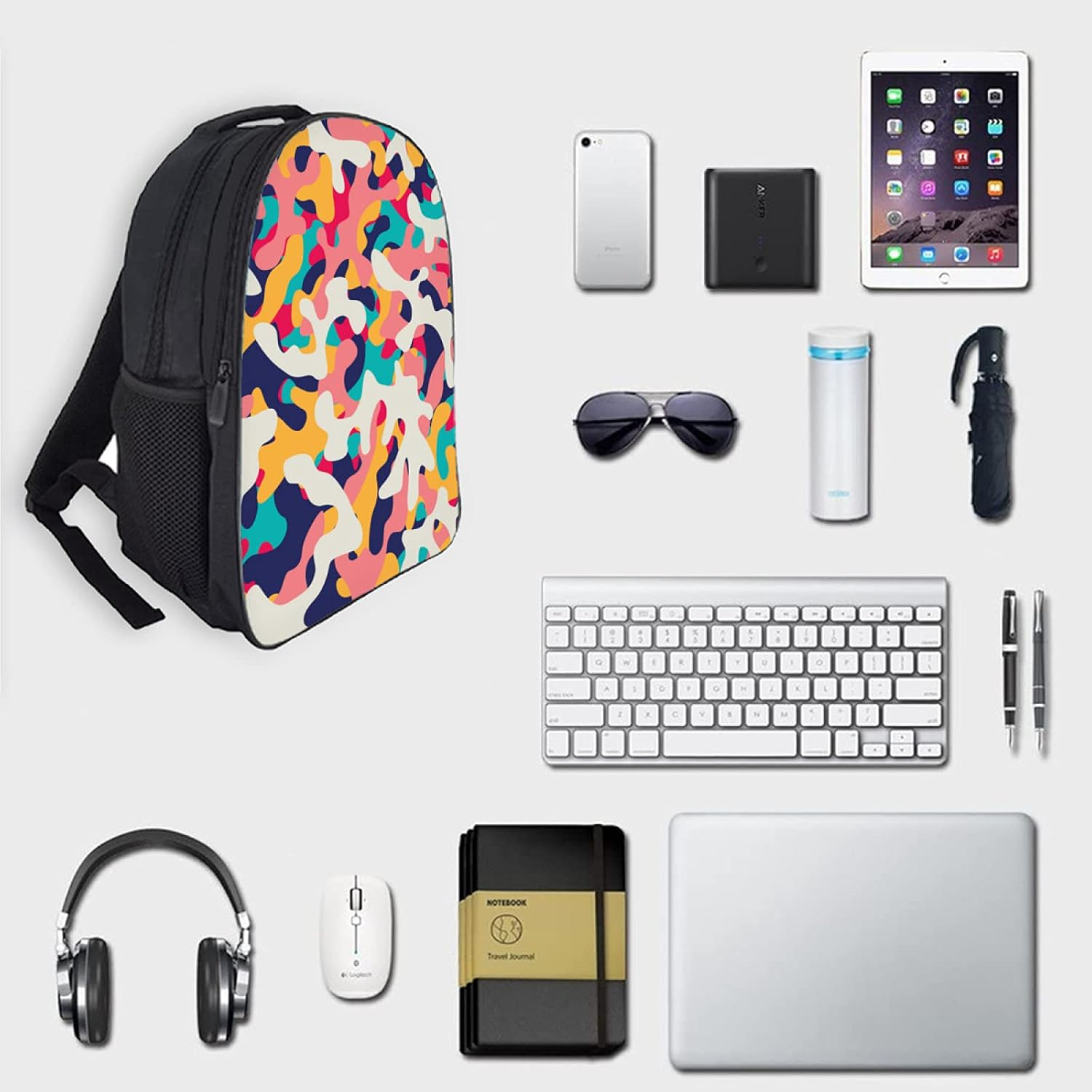 Tropicallife Abstract Art Collage Pattern Backpack for Boys and Girls Water Resistant Preschool Backpack Lightweight Bookbags Camping Travel School Shoulder Bag, Multi image number 5