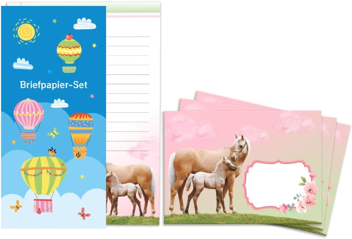 Junapack Girls Stationery Set Horse with Foal Horses Letter Pad with Envelope for Kids Pad A5 with 25 Sheets 15 Envelopes image number 6