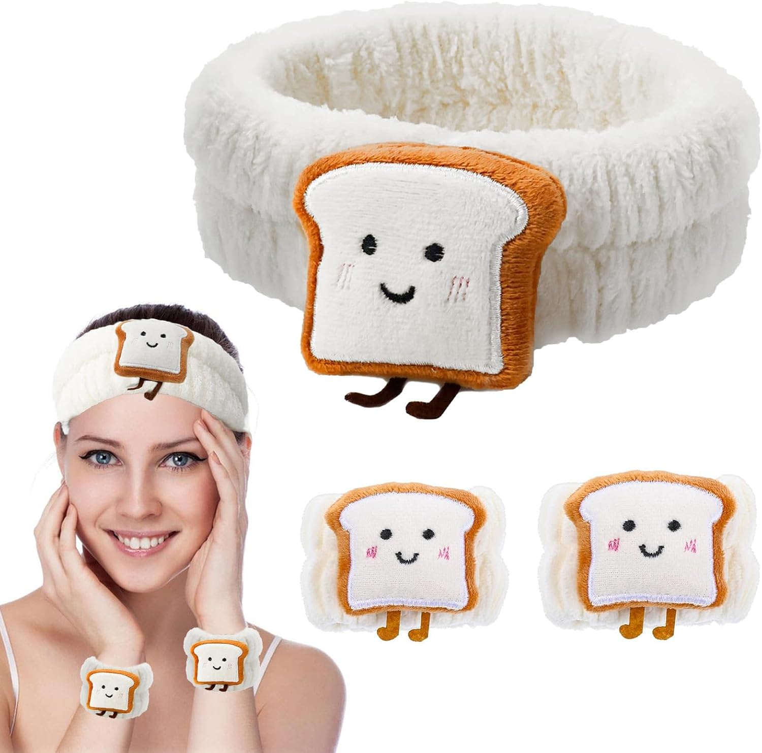 YUBBYSTU Wrist Bands Washing Face, Cosmetic Headband, Women'S Elastic Hair Bands for Skin Care, Elastic Headband, Dry Absorbent Wrist for Washing the Face image number 2