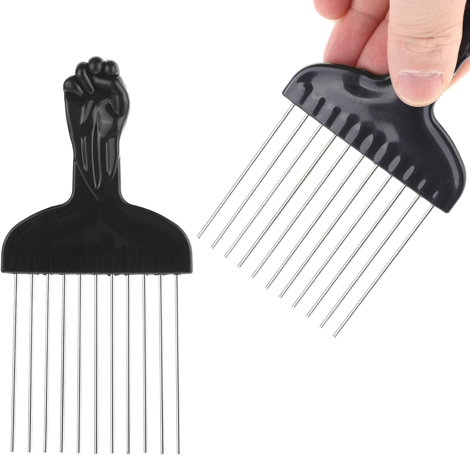Hair Picks for Curly Hair, 1 Pcs Metal Hair Pick for Black Men Afro Pick Comb Detangling Wig Braid Hair Styling Tool for Women and Men image number 3