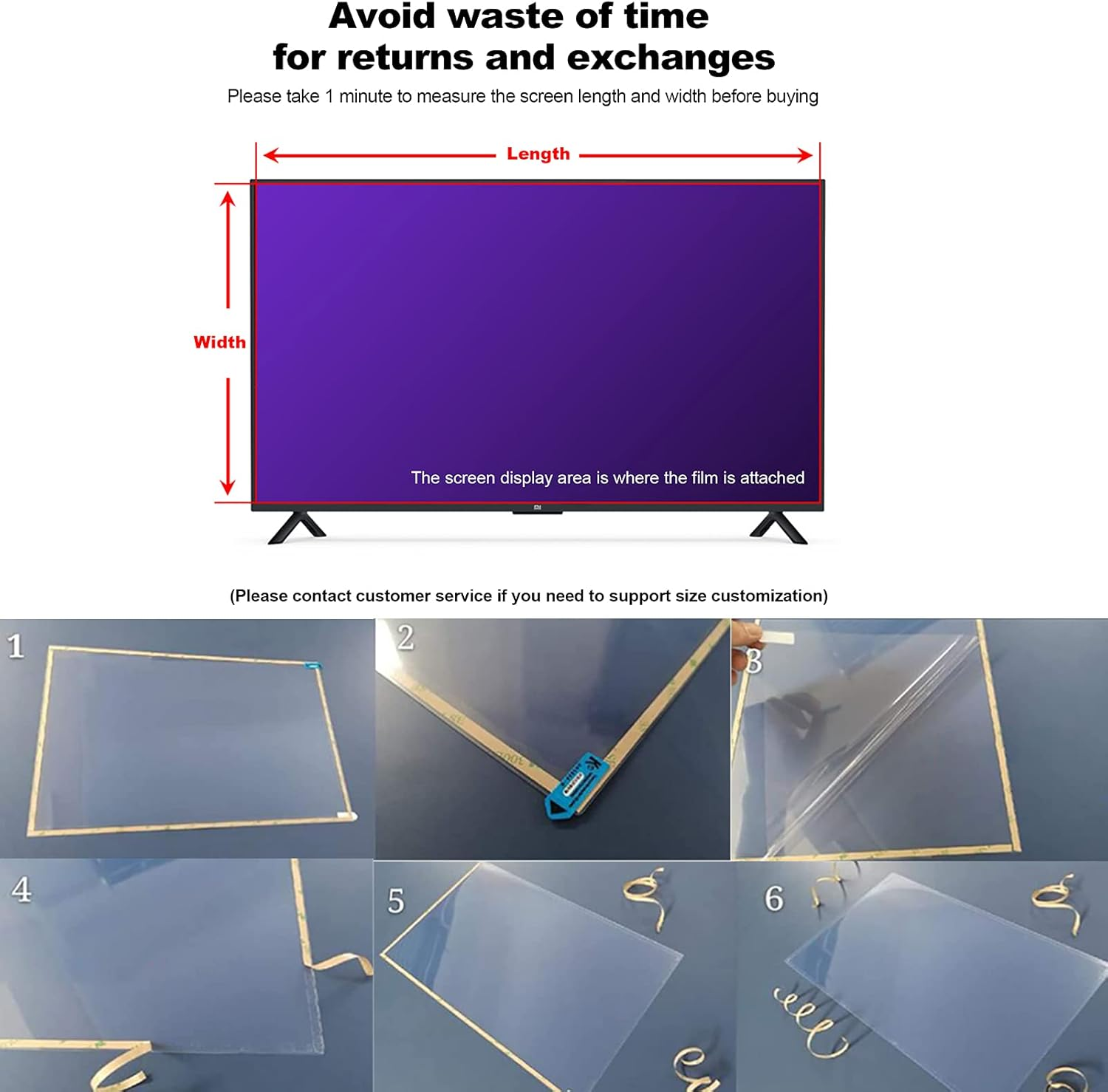 BU TV Screen Protectors Anti-Uv TV Screen Protector Filter anti Blue Light Anti-Glare for 40-75 Inch, anti Scratch Protector Film for LCD, LED, 4K OLED & QLED HDTV,55" 1221 * 689 image number 1