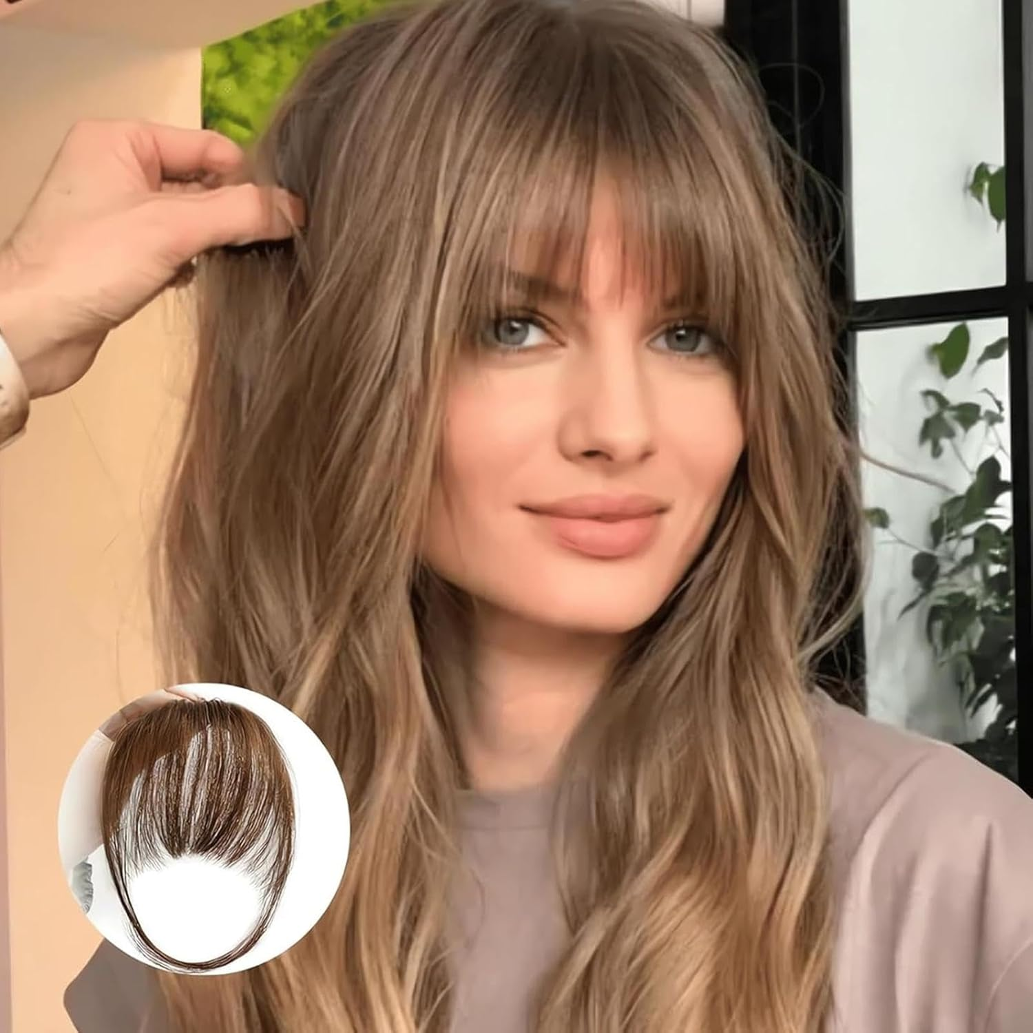 Clip Bangs Human Hair, French Bangs Clip Fake Bangs Fringe, Clip Air Bangs, Neat Bangs Hair Extension, Natural Color Fringe Hairpieces Hair Bangs for Daily Wear - 613 image number 5