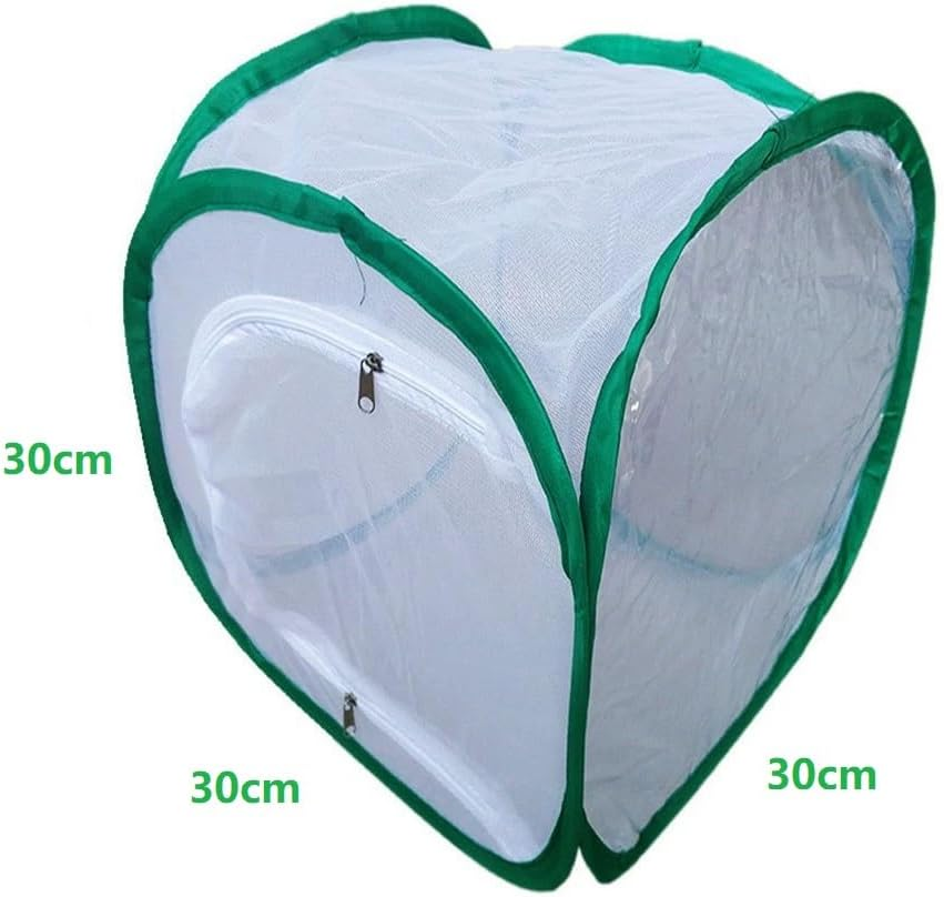Insect and Butterfly Habitat Cage &ndash; Foldable Mesh Butterfly Cage with Clear View 6 Panels, Durable Breeding Habitat for Kids Garden Science Education 30X30X30Cm