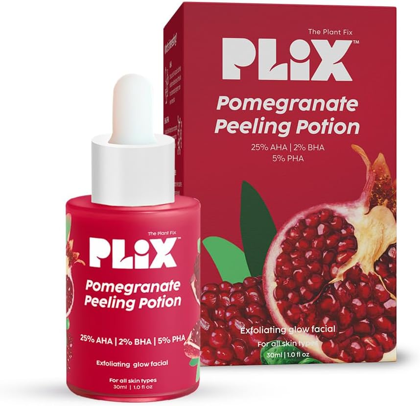 PLIX - the PLANT FIX 25% AHA+ 2% BHA + 5% PHA Pomegranate Peeling Potion for Glowing & Even Toned Skin Gentle Exfoliation & At-Home Facial | for Women & Men | 30 Ml (Pack of 1) image number 5