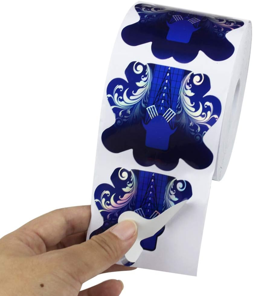 Fingerangel 100PCS Stiletto Nail Tips Laser Blue Nail Forms Gel Polish Extension Forms Acrylic Tips Nail Art Decoration DIY Nail Gel Curl image number 2