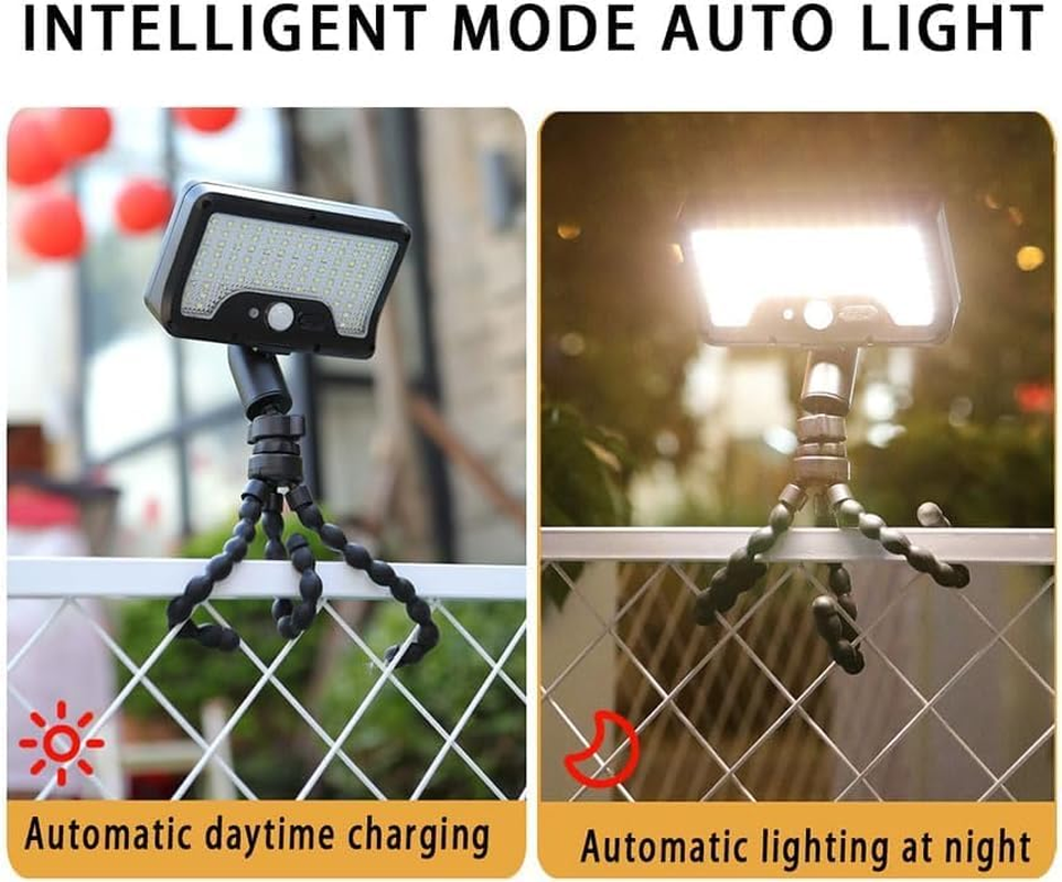 Clip on Solar Lights Outdoor 92 Leds 600LM Bright Solar Fence Lights with Motion Sensor, 360&deg; Rotatable IP65 Waterproof 3 Modes Powered Clamp Light for Deck Gutter Patio image number 2