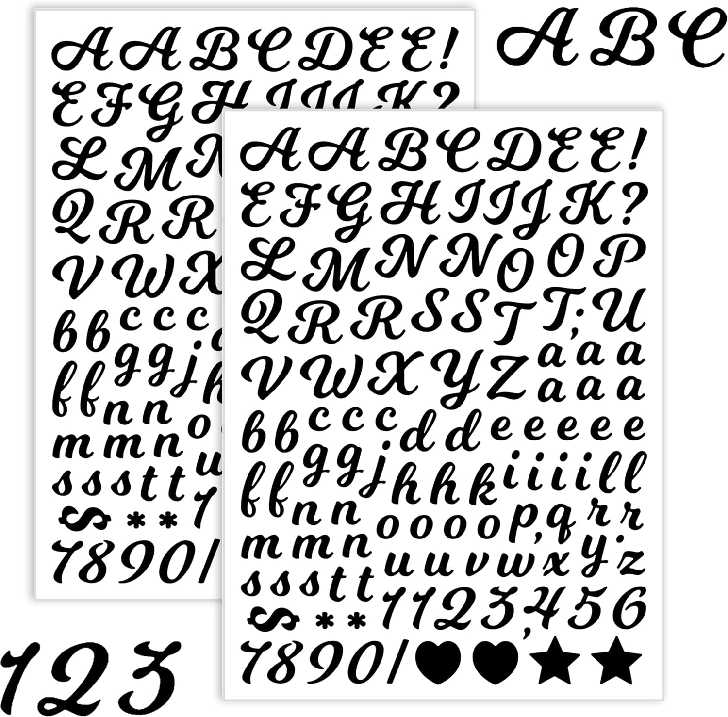 1768 Pieces 15 Sheets Letter Stickers, 0.5 Inch Small Deco Stickers Waterproof Alphabet Stickers,1/2" Half in Mailbox Sticker Vinyl Stick on Letters for Mailbox,Window,Diy (Cursive,Black) - Colorful image number 6