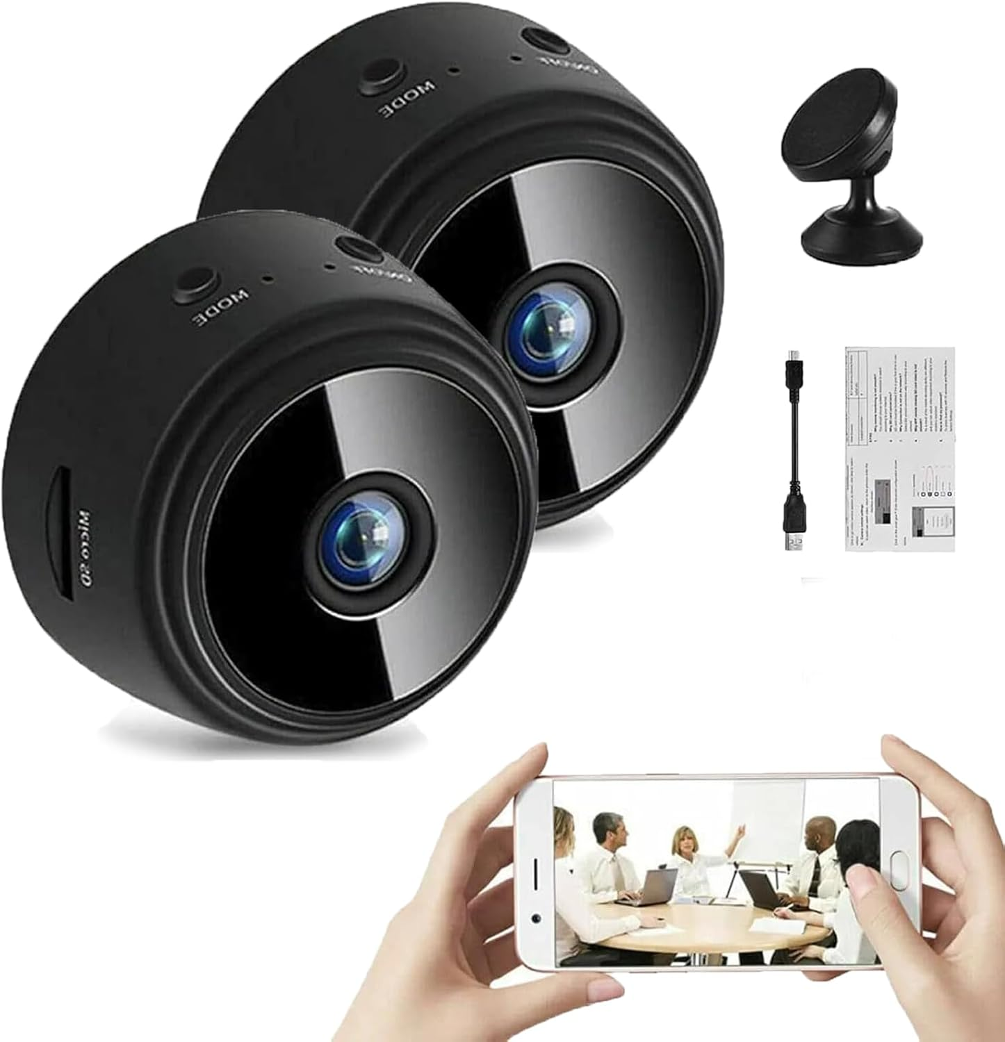 Spy Focus Magnetic Mini Security Camera Outdoor, 2024 New Mini Security Camera, 1080P Hd Wireless Magnetic Security Camera, Pet Monitor, Nanny Cam Wireless Camera for Home Office Security (2Pcs) image number 4