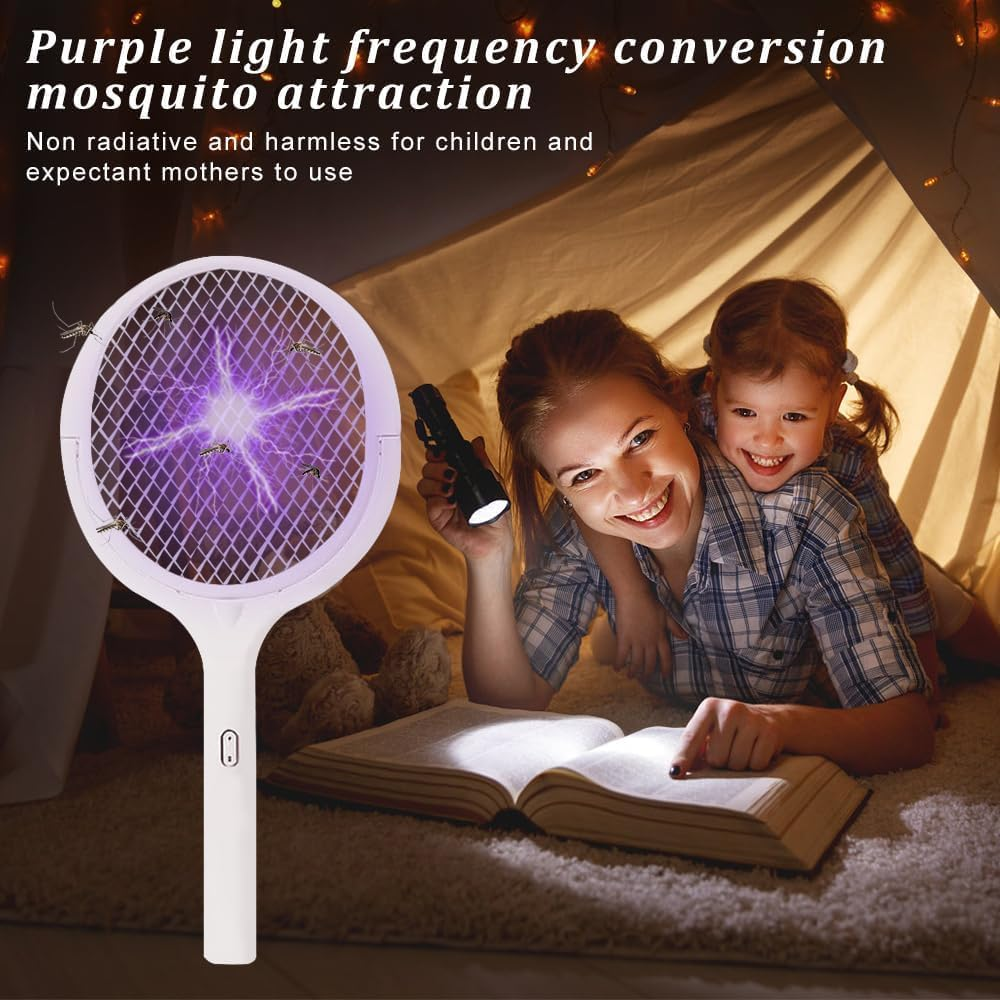 Jiaozoum Electric Fly Swatter, Electric Fly Zapper with Rotating Head, Fly Killer, Bug Zapper, Insect Zapper, Fly Catcher, Spider Catcher with Telescopic Extension Wand for Home image number 1