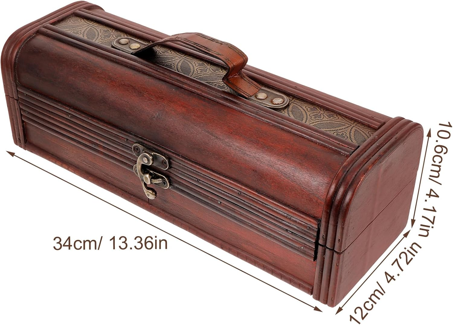 Healeved Wooden Wine Box Vintage Style Wine Carrier Box for and Beer Bottles Portable Packing Case for Birthdays Weddings and Special Events 13.4X4.7X4.2 Inches image number 2