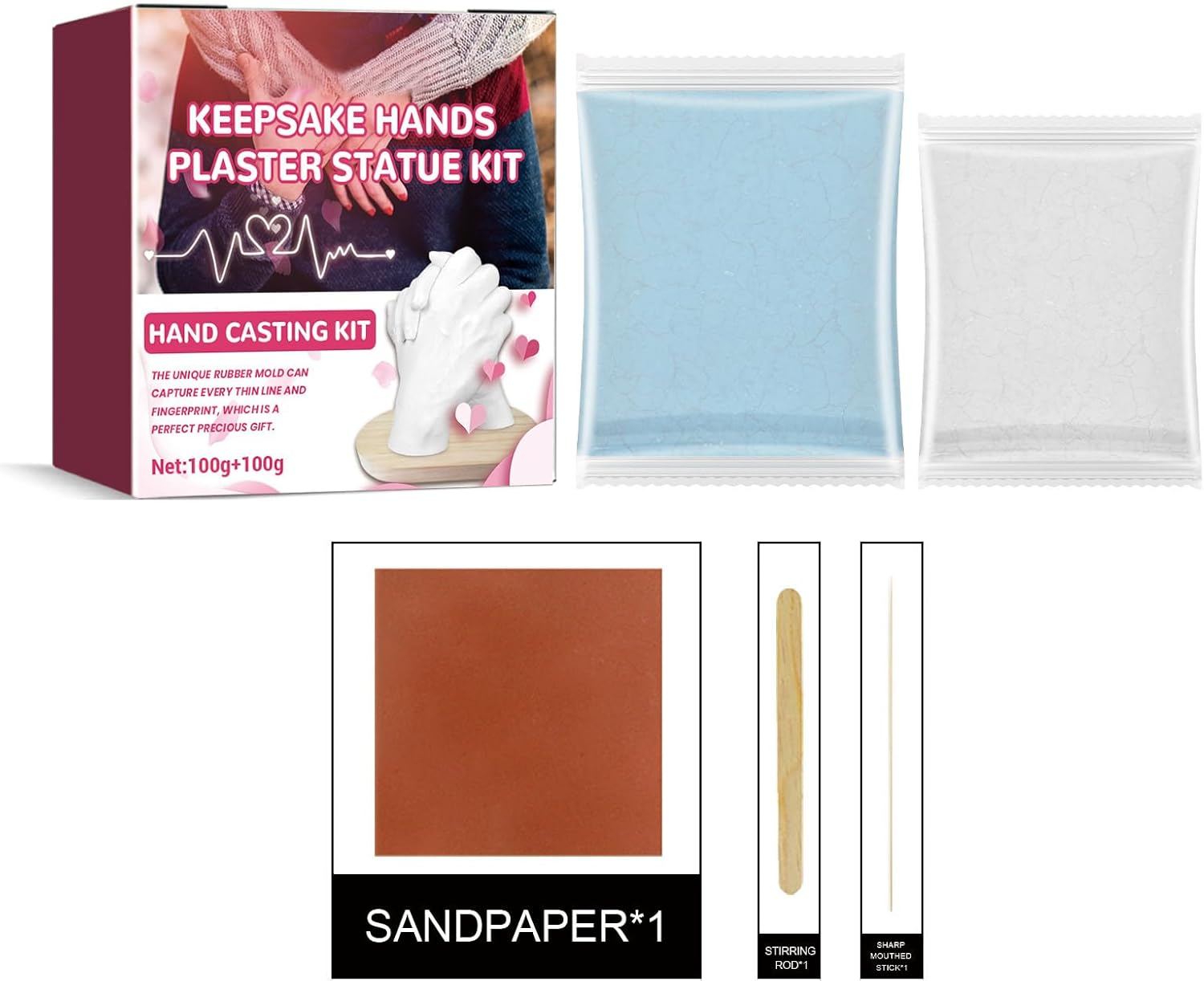 Plaster Hand Casting Kit - Family Hand & Foot Mold Making Set | & Wedding Keepsake Gift | Memory Craft for Couples, Parents & Grandparents | Christmas Decor image number 5