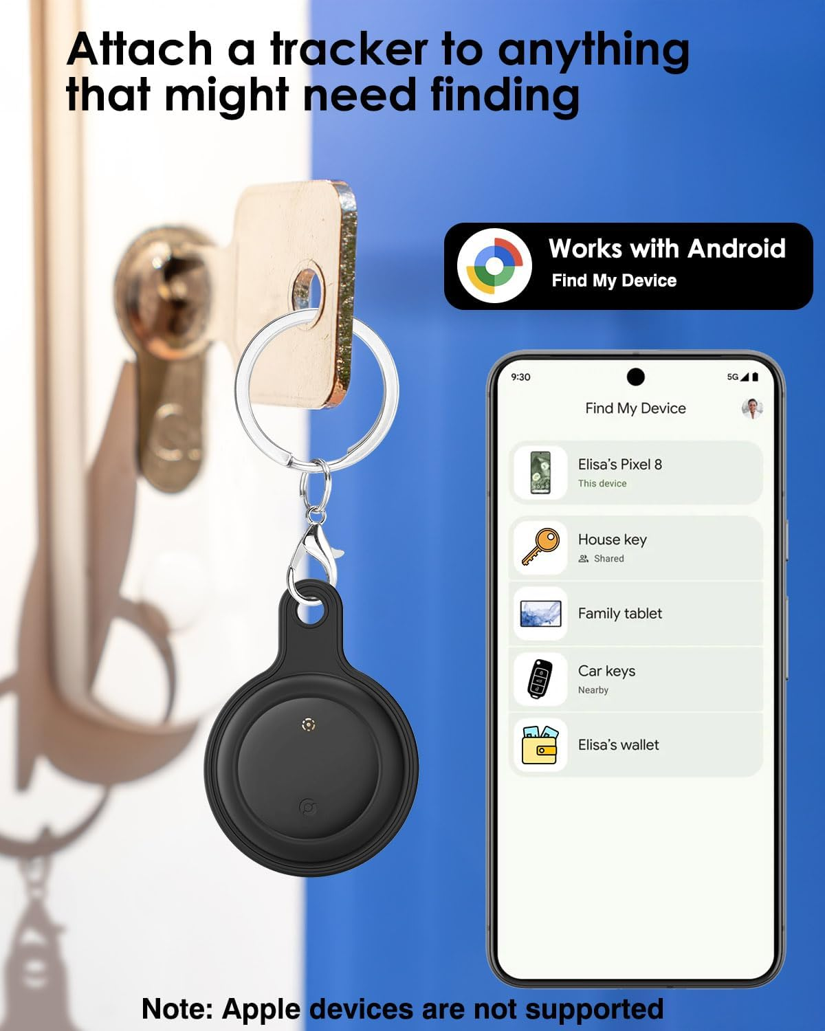 [2025 Android Tag] Bluetooth Tracker for Android Phones. Google Certified Item Locator, Smart Tracking Tag for Google Find My Device App. Finder for Keys, Luggage, Suitcase, Backpack and More-1 Pack image number 2