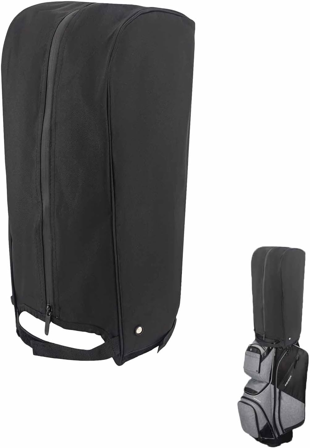 Roczential Golf Bag Cover of Waterproof, Universal Golf Cart Rain Hood for Push Trolley & Tour Bags - Windproof Black Polyester Travel Cover for Men Women image number 3