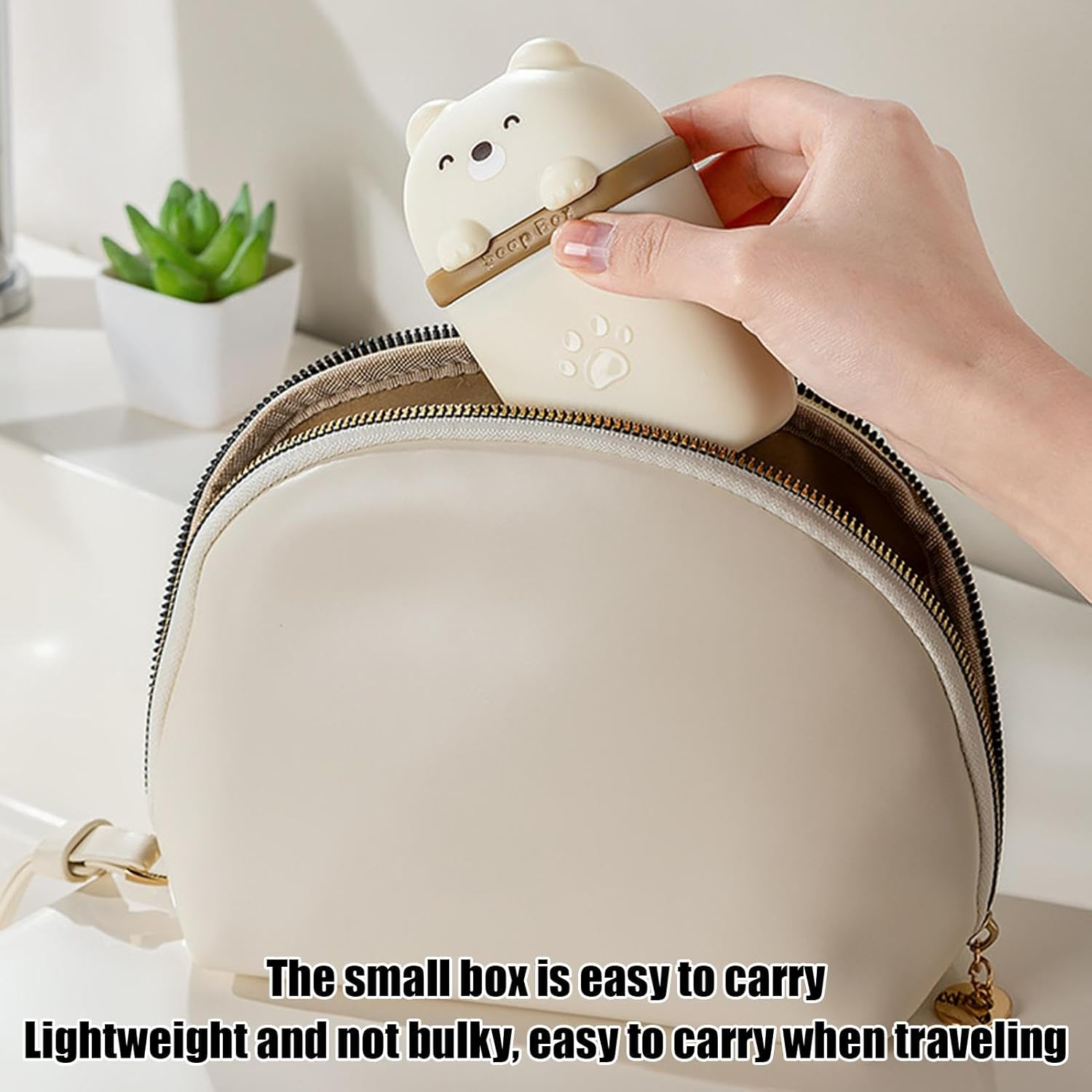 Solid Shampoo Bar Holder - Cute Bear Shape Body Wash Bar Container - Efficient Draining Hole Design Shampoo Bar Holder for Gym image number 3