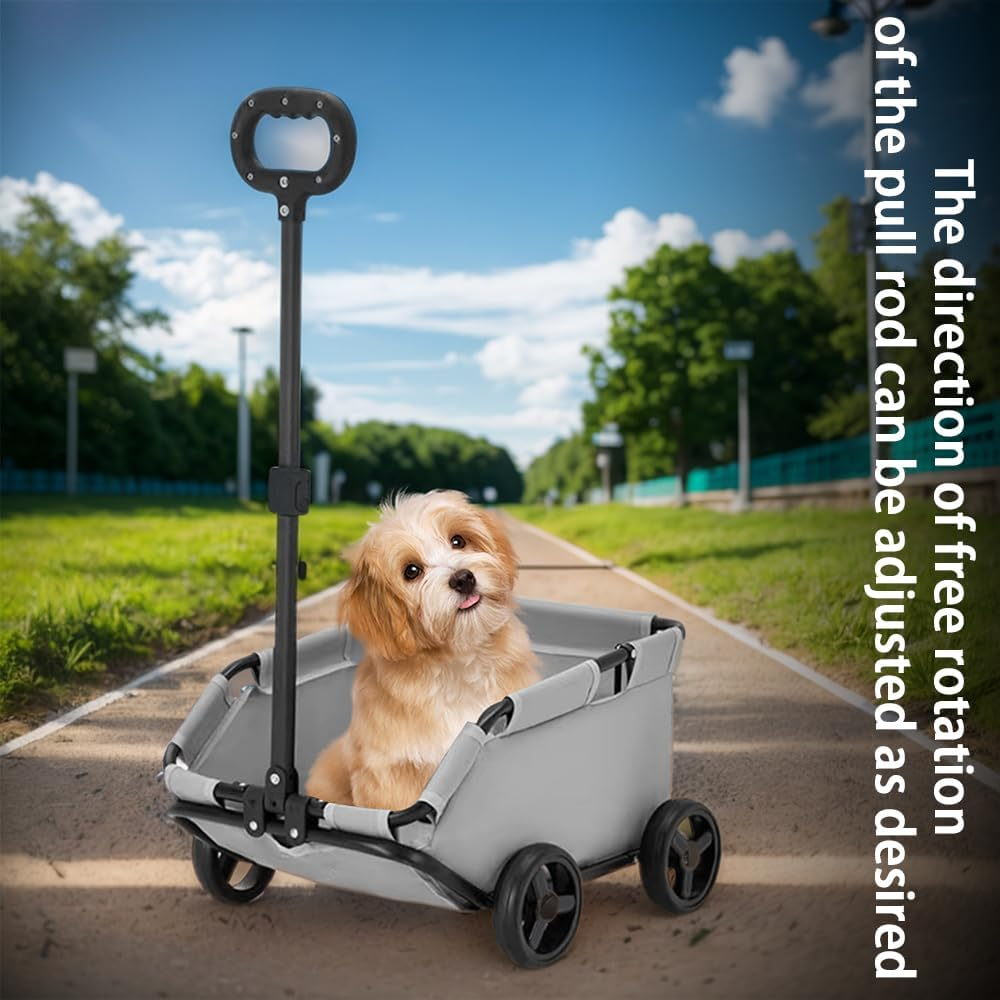 Small Pet Stroller,Folding Dog Pet Stroller,Dog Carrier with Wheels,Pet Travel Cart,360&deg; Rotating Handle,Multi-Functional Cart,For Small Dogs image number 1