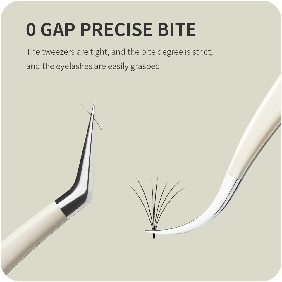 ANNAFRIS Lash Tweezers for Eyelash Extensions,Precision Fiber Tip Tweezers for False Eyelashes,Stainless Steel Tweezers(W1+3+5+6+8) image number 5