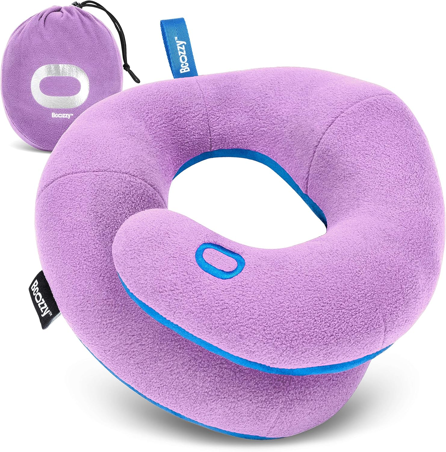 BCOZZY Kids Travel Pillow, Patented Neck & Chin Design That Keeps Childs Head from Bobbing, with New Fastening Feature, Provides Complete Head Support for Comfortable Sleep on the Go. Child, Lilac image number 5