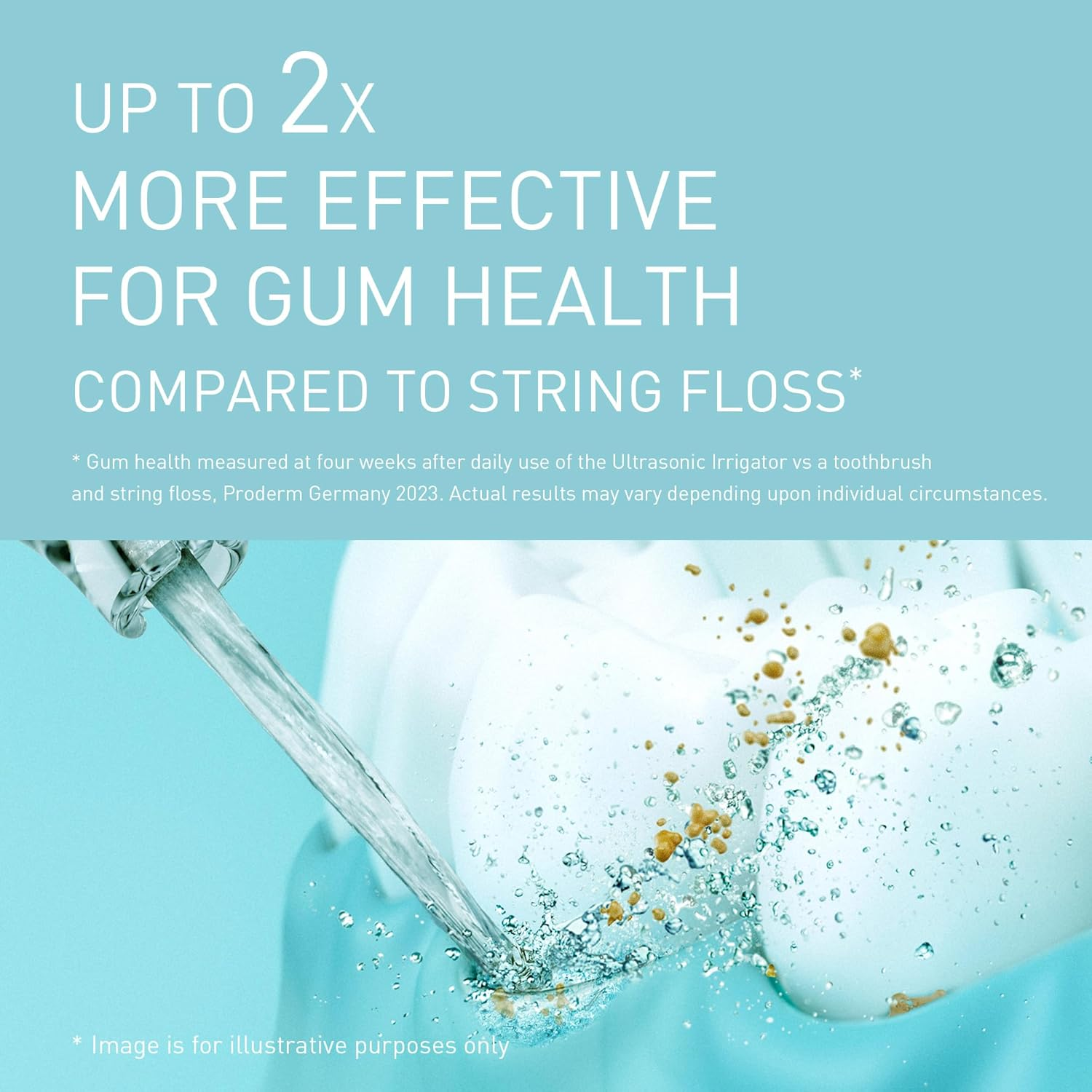 Panasonic Ultrasonic Rechargeable Cordless Water Flosser/Oral Irrigator with 5 Water Pressure Levels, Includes 2 Ultrasonic Nozzles (EW-DJ66-W341) - Blue image number 5