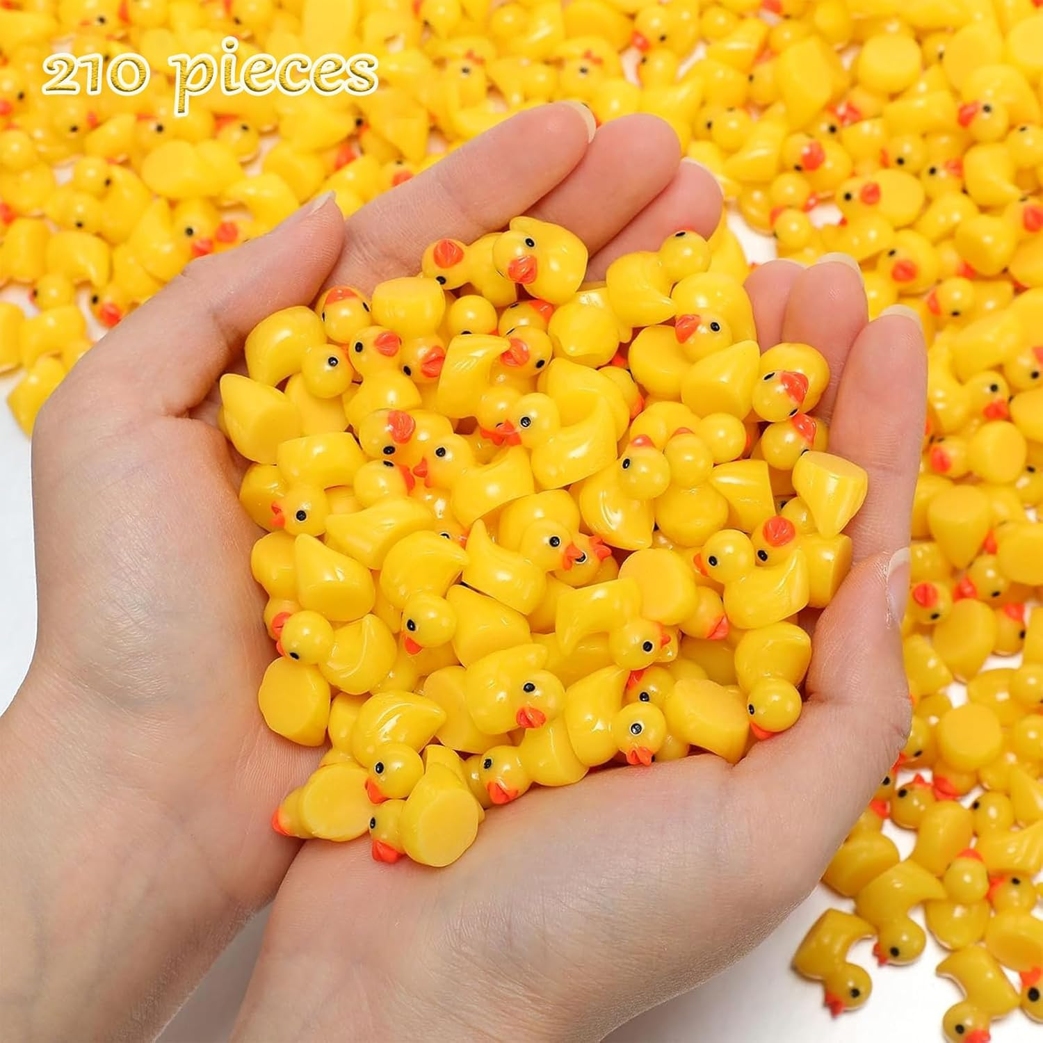 210Pcs Mini Resin Ducks, Yellow Tiny Ducks Miniature Figures for Aquarium Garden Landscape Dollhouse Ornament Potted Decorations DIY image number 1