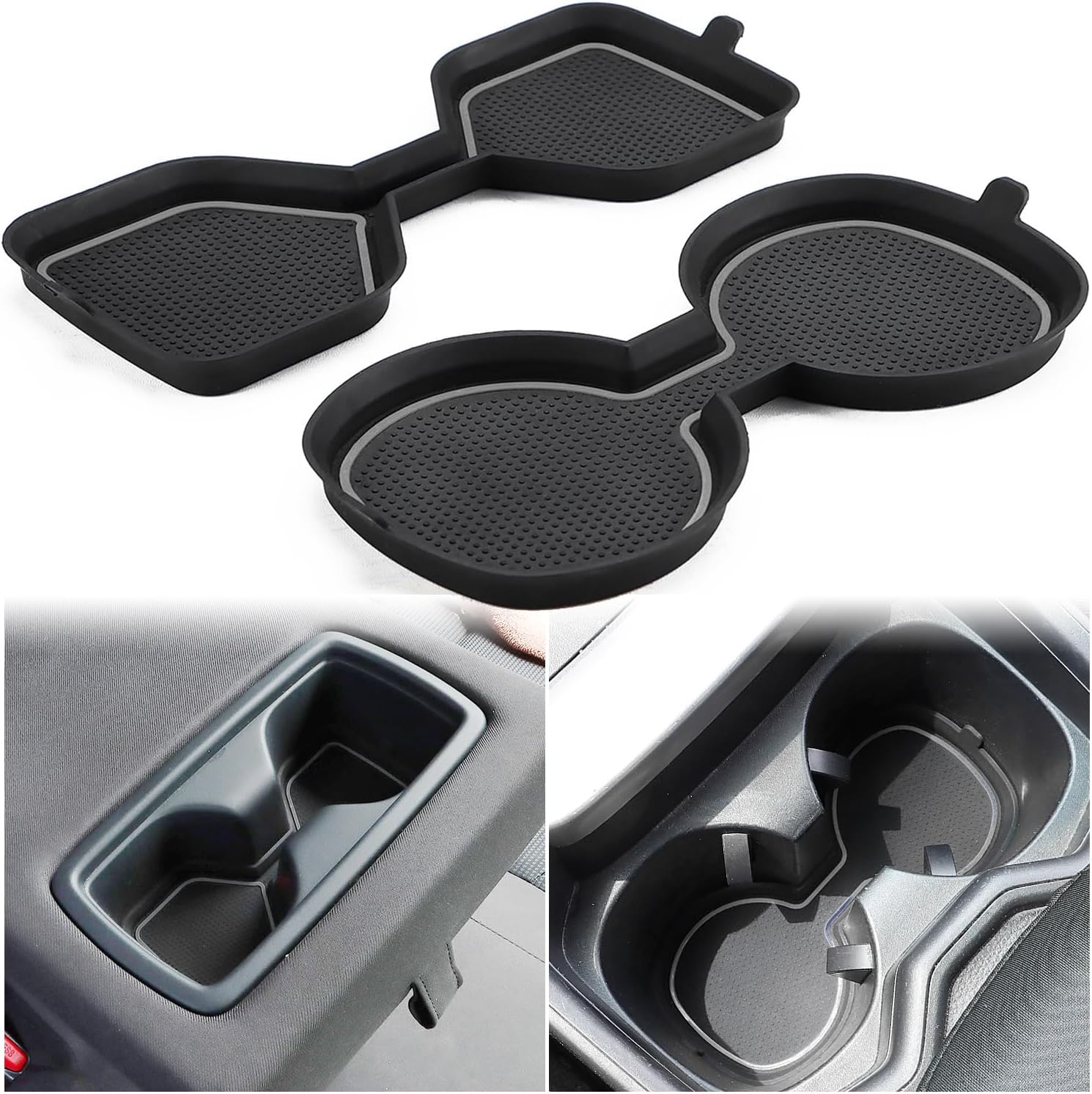 Auovo 3D Cup Holder Inserts for Toyota RAV4 Accessories 2025 2024 2023 2022 2021 2020 2019 Silicone Center Console Cup Holder Coaster Liner Mat Pad Interior Trims (Blue, 2Pcs Kit)