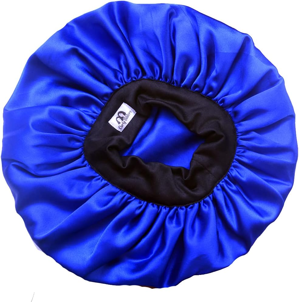 Curly Sisters Double Layered Satin Bonnet with Strtchable Lycra Band, Hair Care Accessories for All Hair Types