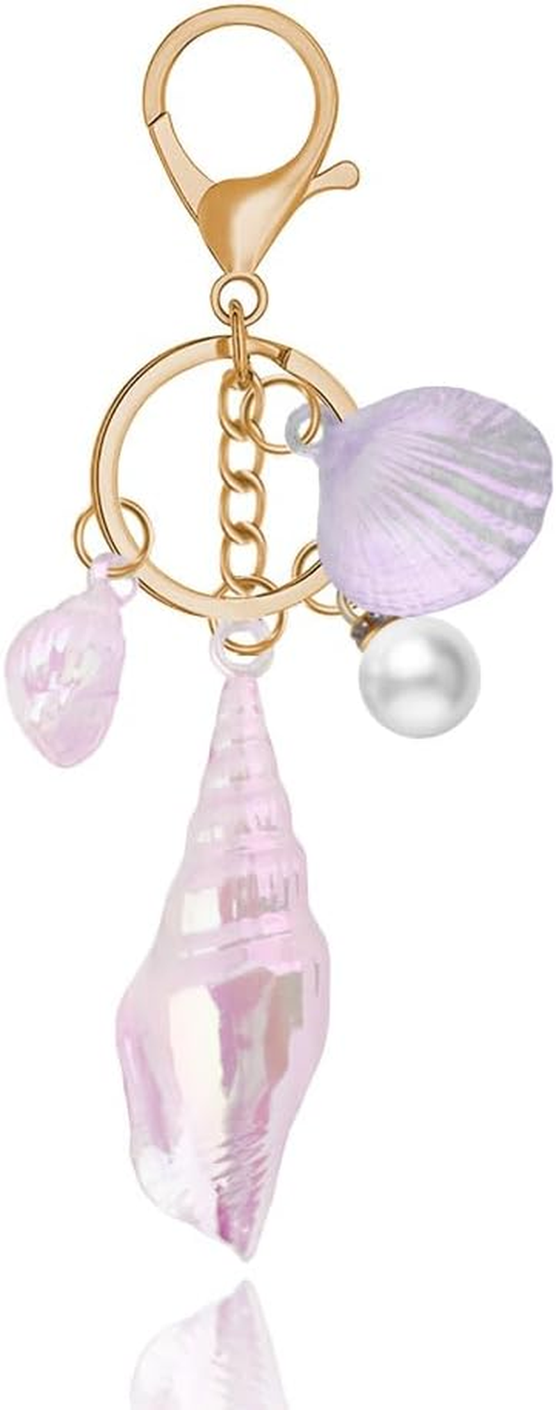 YALLNASL Seashell Purse Charms for Handbags Tote Beach Bag Accessories for Girls Women Beach Theme Gift Sea Shell Keychains