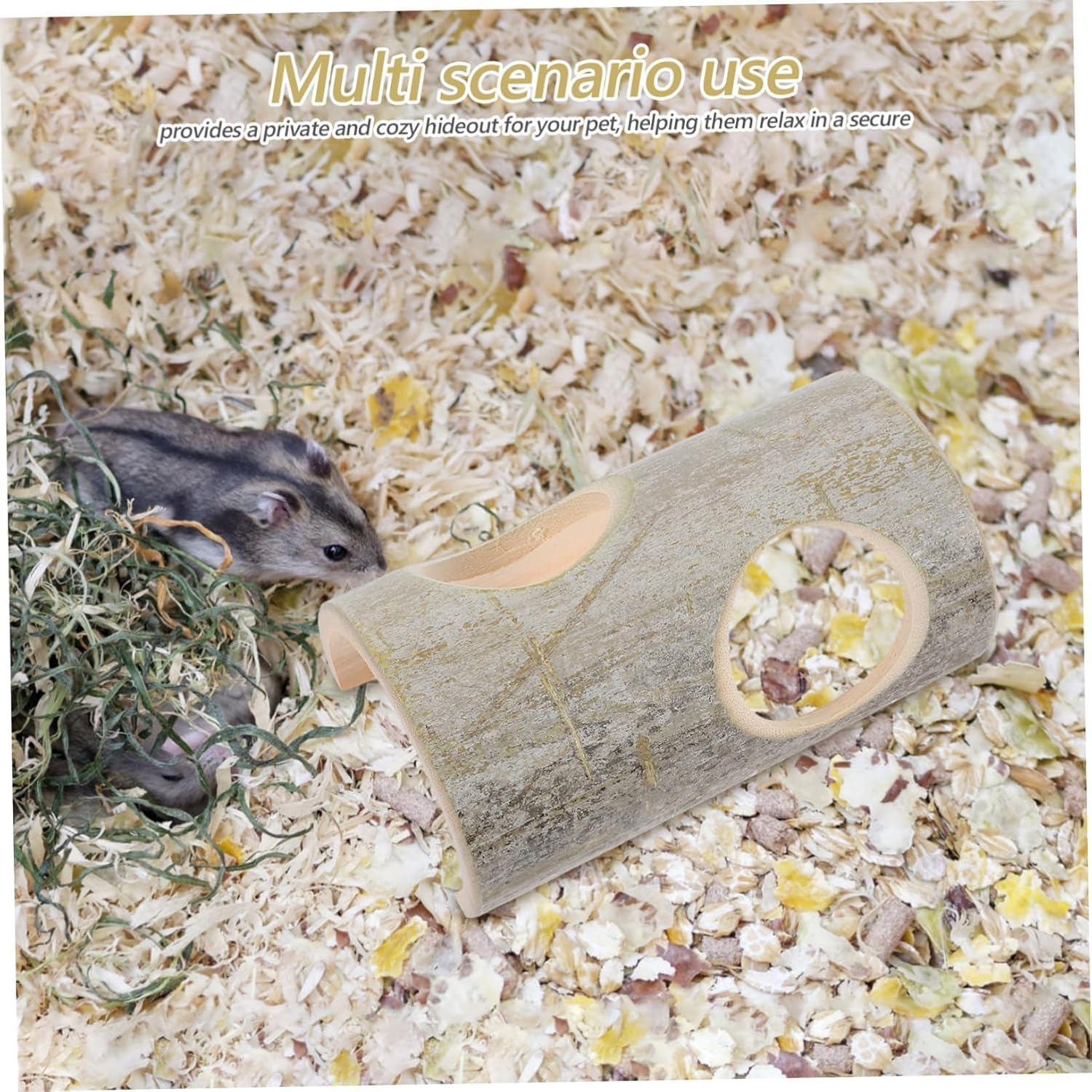 Ksngtixe 1PCS Bamboo Small Animal Tunnel, Durable Hamster Hideout for Guinea Pigs, Rats & Mice, Chew-Resistant Cage Accessory, Portable & Easy-To-Clean Hiding Tube image number 5