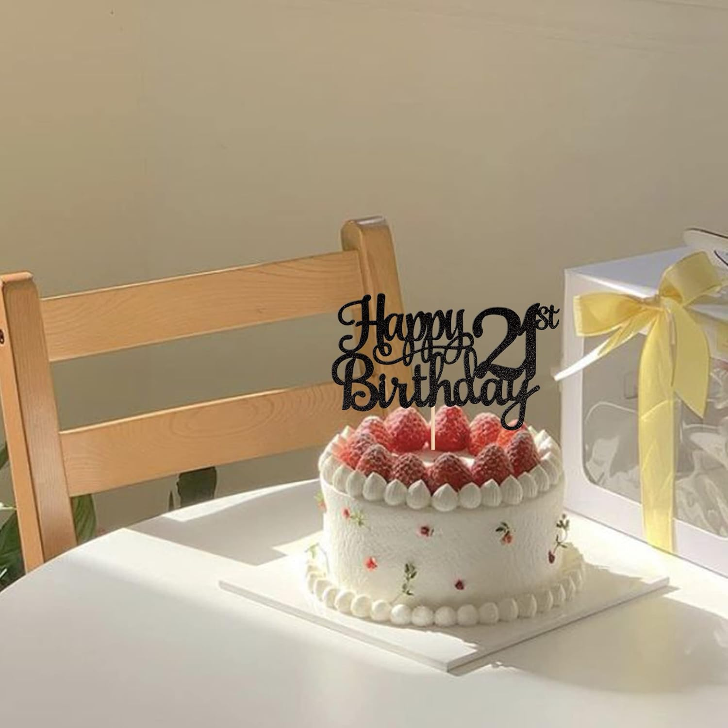 1 PACK Happy 21St Birthday Cake Topper Glitter Cheers to 21 Years Birthday Cake Pick 21 Fabulous Cake Decoration for Happy 21St Birthday Theme Party Decorations Supplies Black - 13Th image number 5