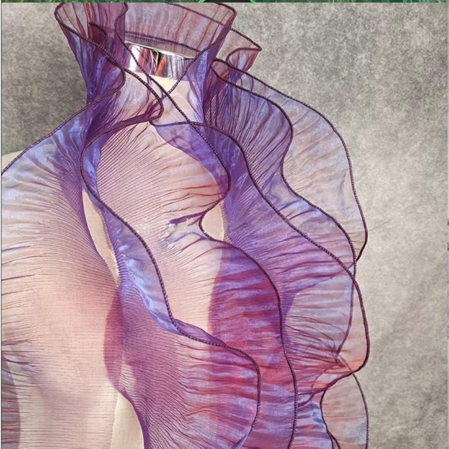 5 Yards Retro Ruffle Pleated Chiffon Trim Dress Bag Decoration Tulle Fabric Applique Trimming Craft Sewing (Black Ruffle)