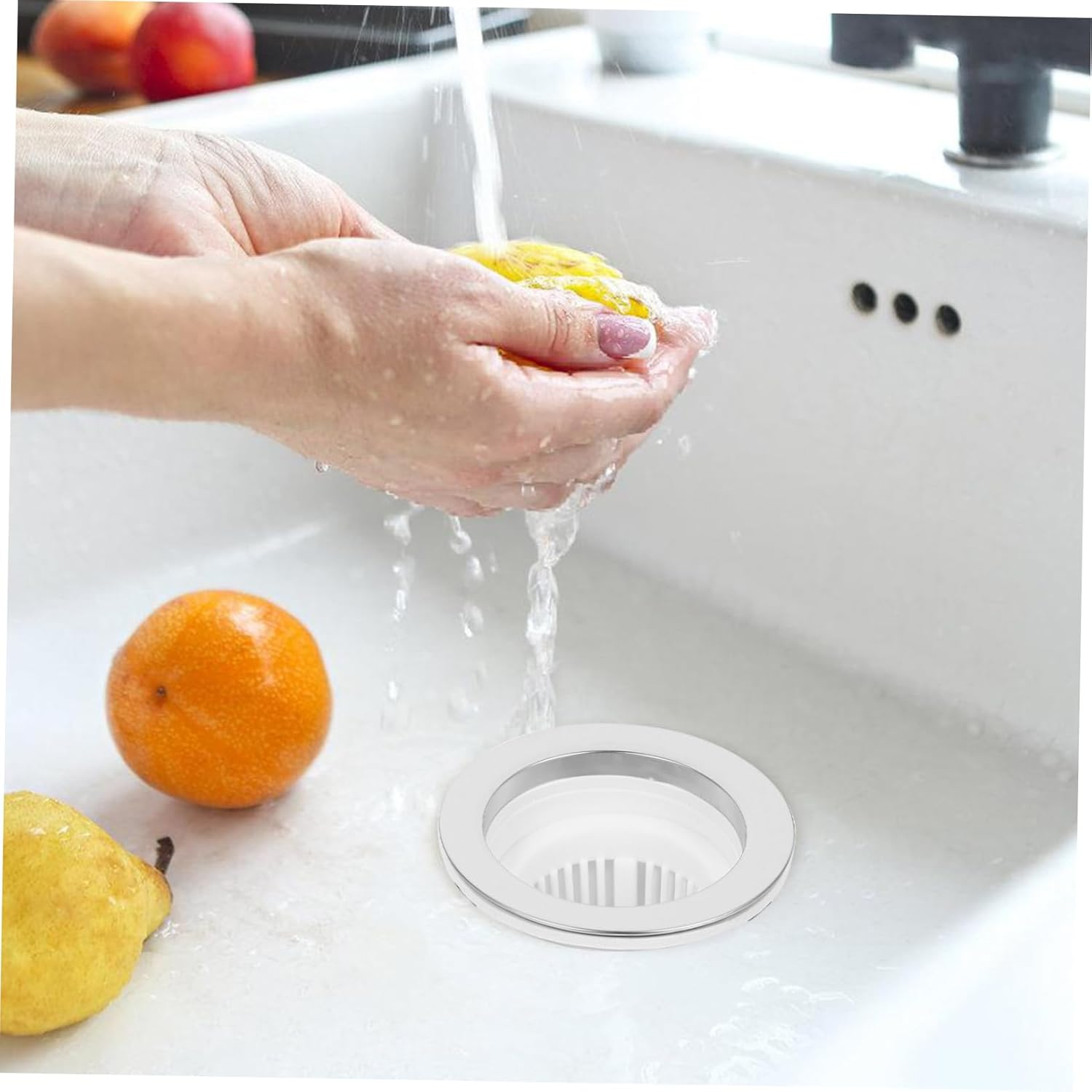 TOYZFRIENDY Ceramic Basin Drain Plug Shampoo Bed Strainer Anti-Clogging Sink Hair Catcher for Salon Use image number 4