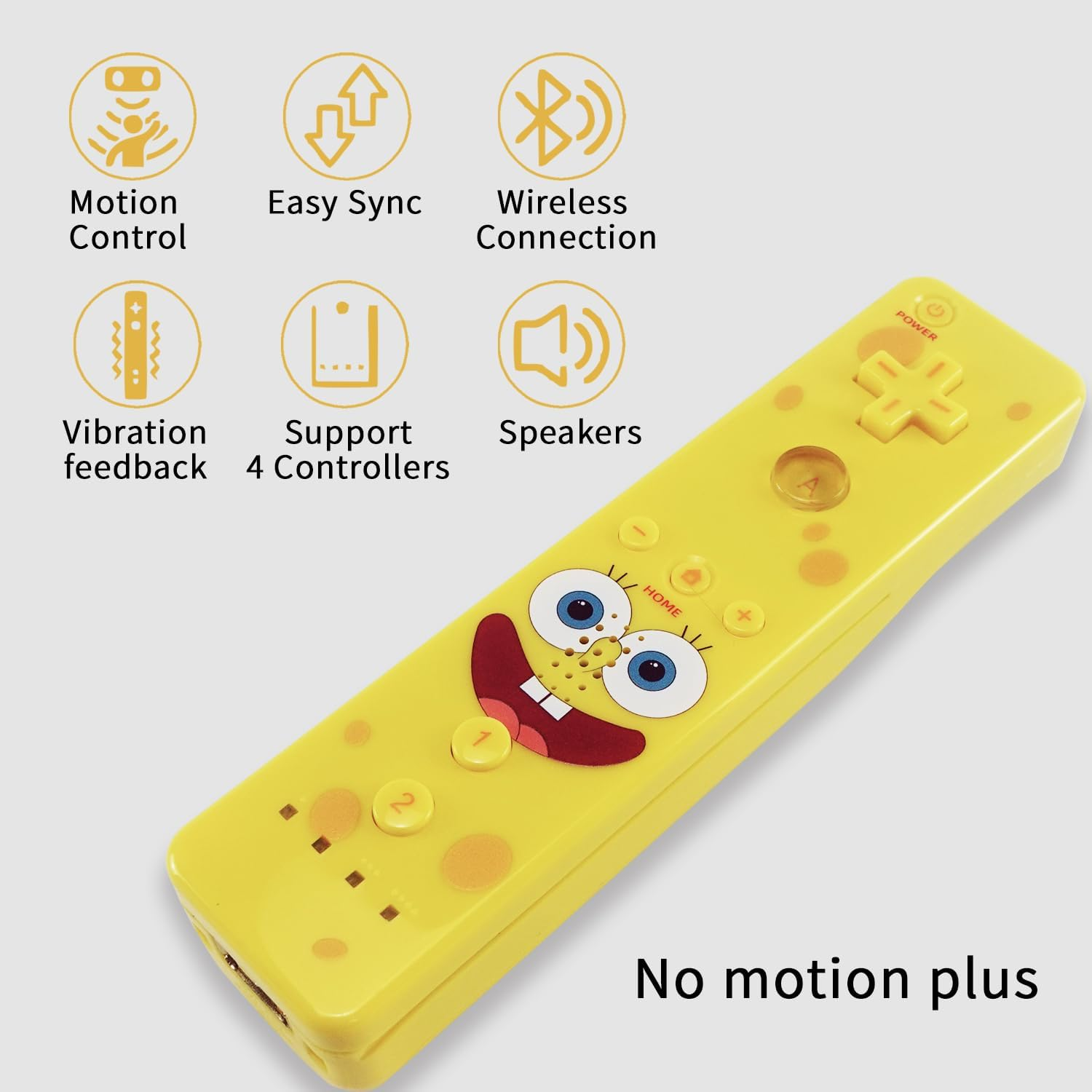 QUMOX Wii Remote Controller and Nunchuck Yellow Compatible for Wii/Wii U Console (Motion plus Not Included) image number 3
