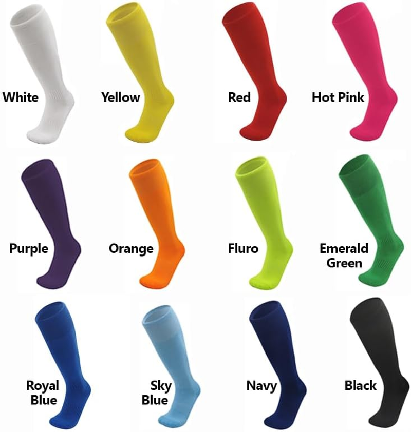 1STLY FITNESS - Socks Knee High 1 Pair Small-Med SIZE 1-6, EU32 - EU37 Kids Soccer Football Hockey Rugby Sports Sweat Wicking Slip Proof Plain Colours image number 2