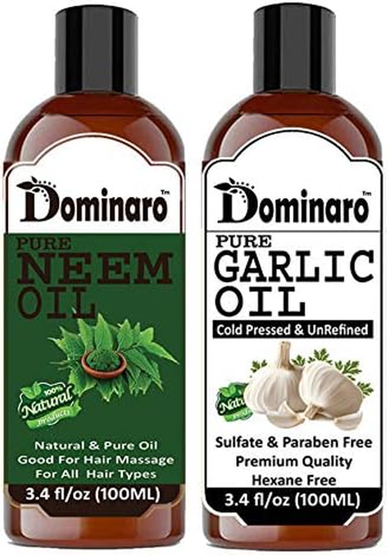 Dominaro 100 % Pure & Natural Neem Oil & Garlic Oil (Combo Pack of 2 Bottle ) 200 Ml Hair Oil (200 Ml) image number 3