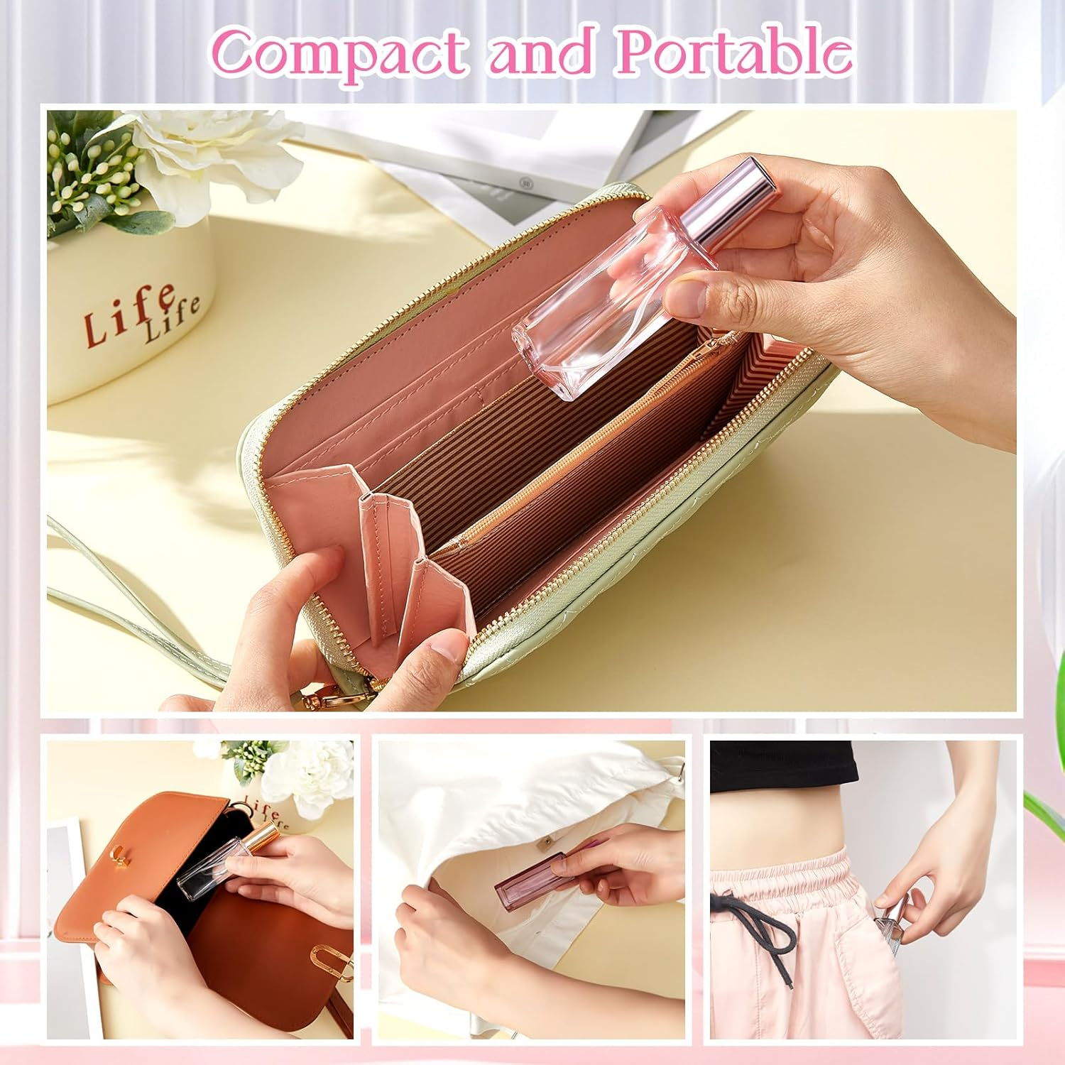 Domensi 30 Pcs 10 Ml Perfume Decanter Kit Travel Size Refillable Mini Cologne Perfume Bottle Empty Portable Atomizer Sprayer for Glass Fine Mist Sprayer Travel Kit Makeup Spray Bottles Set image number 3