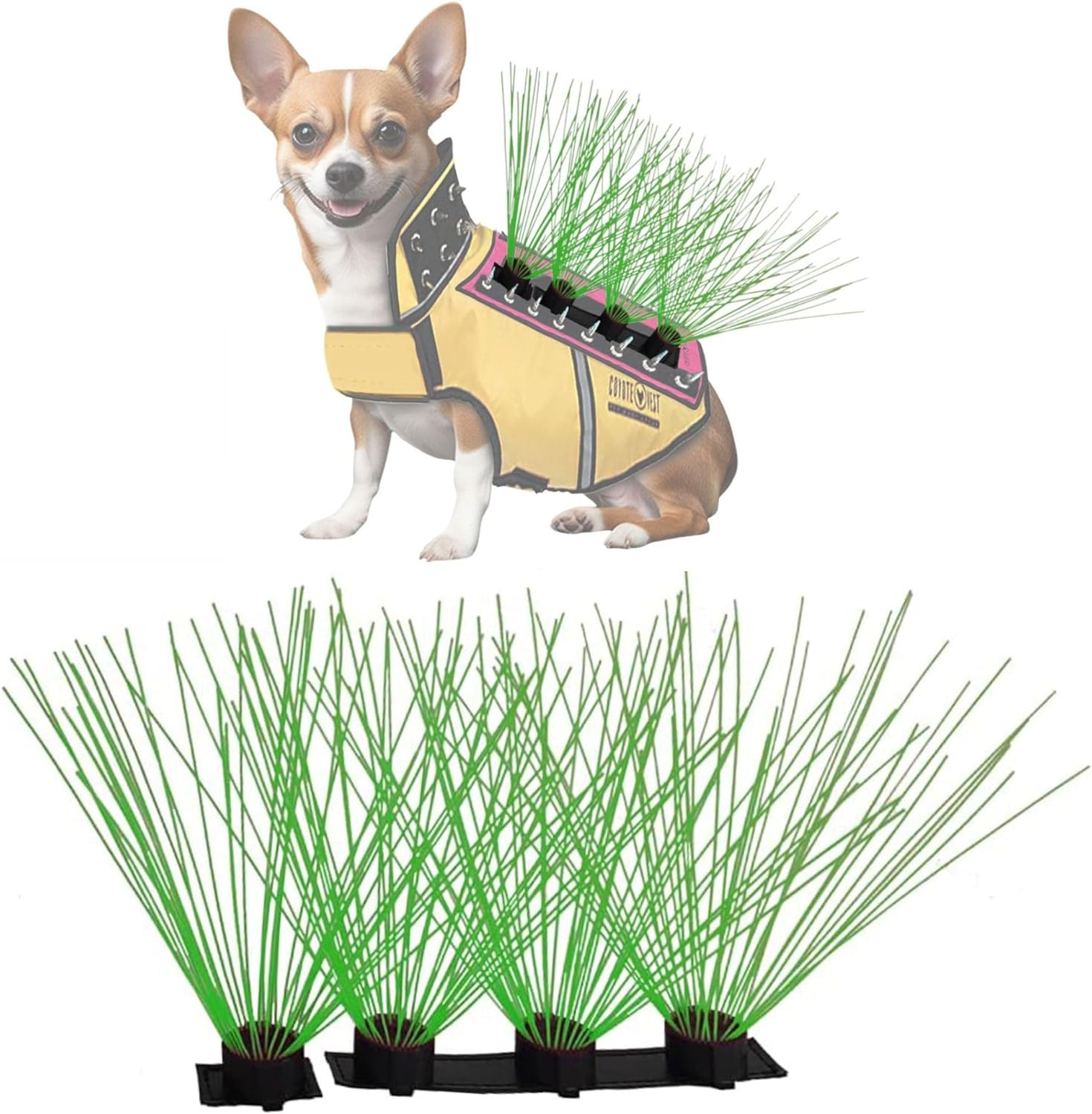 Coyotevest Coyotewhiskers Protection Nylon Bristles for Coyotevest or Spikevest Dog Harness Vest, Dog Accessories That Deter Coyote, Hawk and Raptor Attacks (Set of 4, Rainbow)