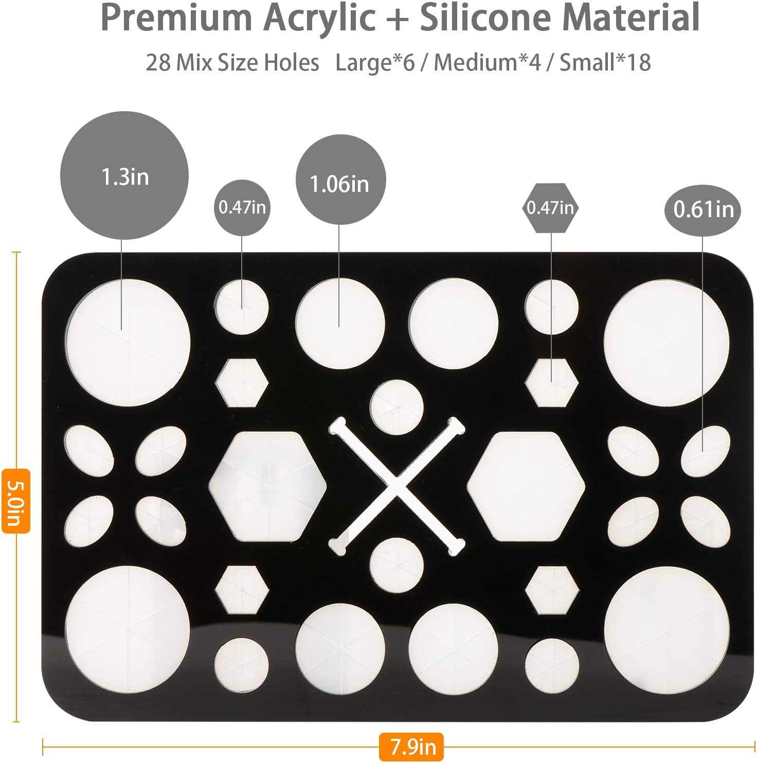 Acrylic Makeup Brushes Drying Rack, Brushes Dryer, Collapsible Holder Stand Tree Tray Support Display for Makeup Artist Nail Brushes Paintbrushes Makeup Lovers, 28 Slot, Black, Unisex image number 5