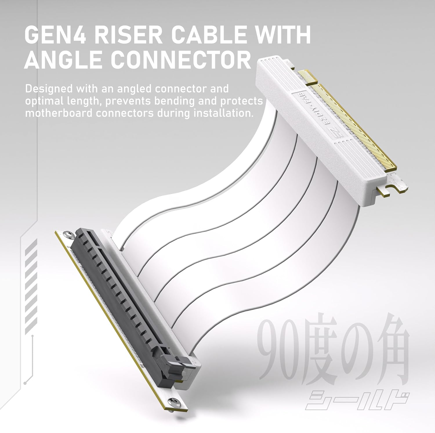 EZDIY-FAB Vertical GPU Mount with High-Speed PCIE 4.0 Riser Cable, Shield Series, 115Mm/4.52In Flexible Extension, 90 Degree Connector, Only Compatible to Full-Opened Pcie Slots-White-Yihpi344-1 image number 5
