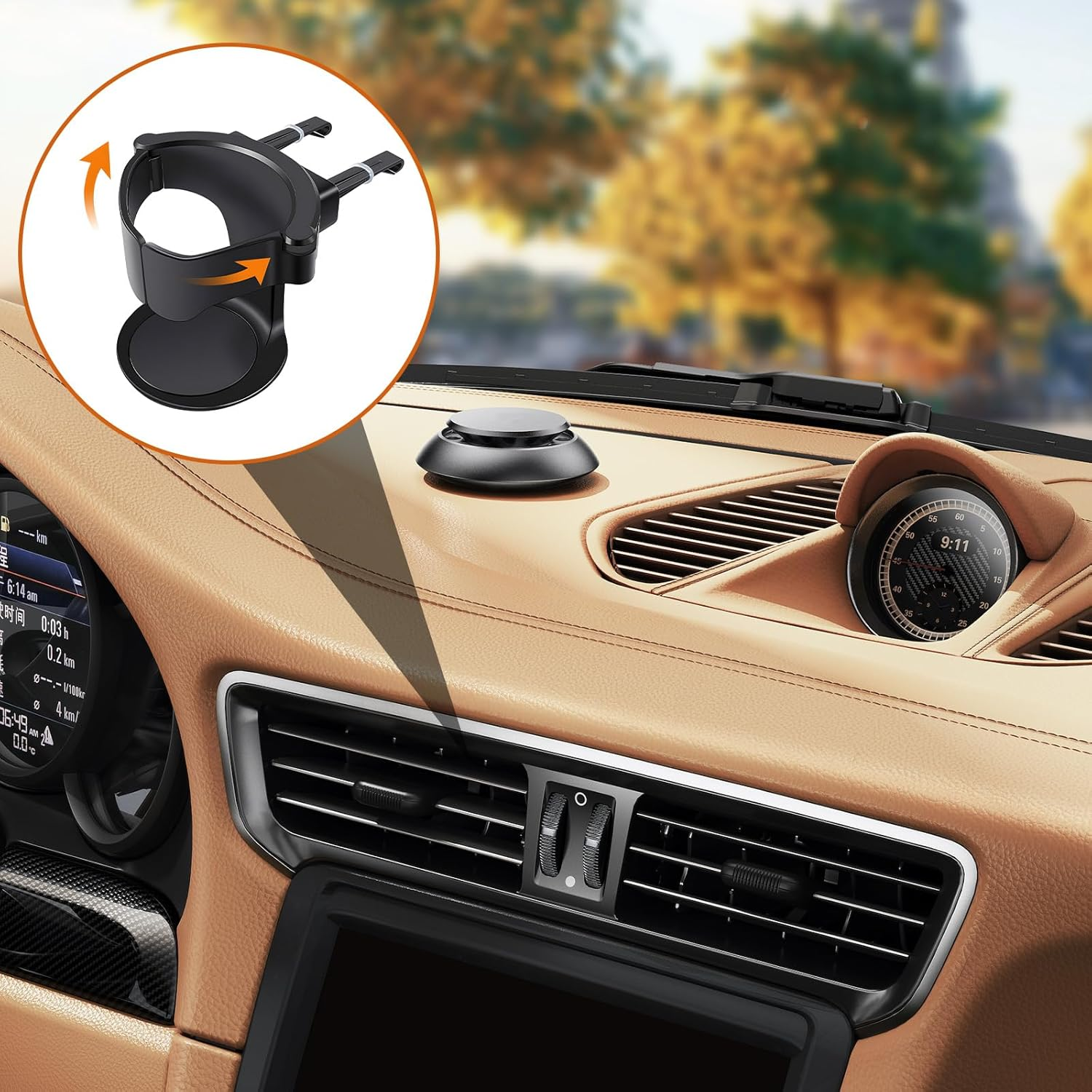 Car Cup Holder, All Purpose Adjustable Air Vent Cup Holder with Non-Slip EVA Pads, Universal Car Drink Cup Can Coffee Mug Holder with 3 Pairs Car Ventile Clips for Most Cars Bottle Cup Holder image number 5