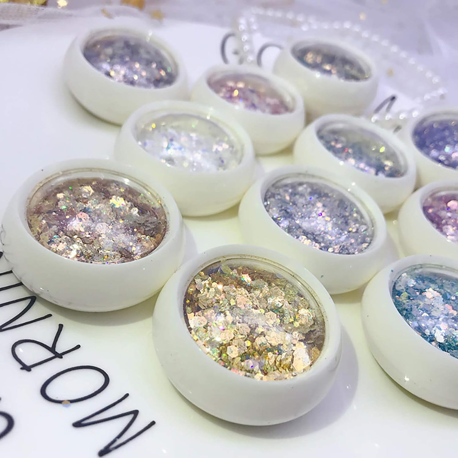 3 Boxes Nail Art Sequins Jewelry Coarse and Fine Glitter Mix Colorful Nail Stickers image number 3