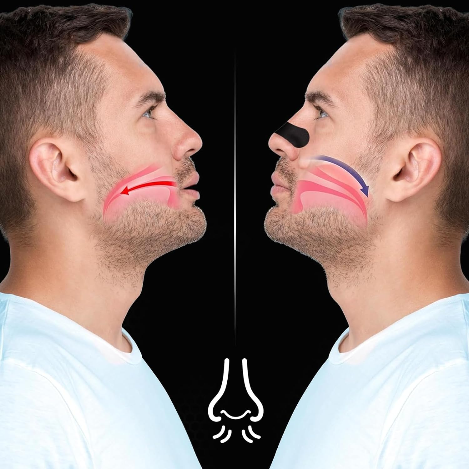 Nose Strips, anti Snore & Better Breathing (60 Count, Black) - Nose Strips for Sleeping, Nasal Strips to Stop Snoring, Clear Airways image number 2