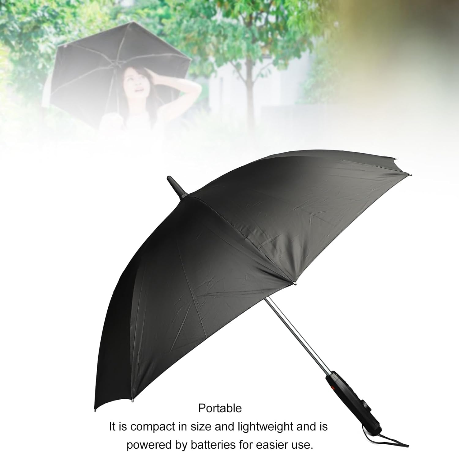 3 in 1 Umbrella with Fan and Spray, Sun Umbrella Uv Protection with 8 Ribs, Portable Cooling Umbrella Golf Umbrellas for Outdoor Summer