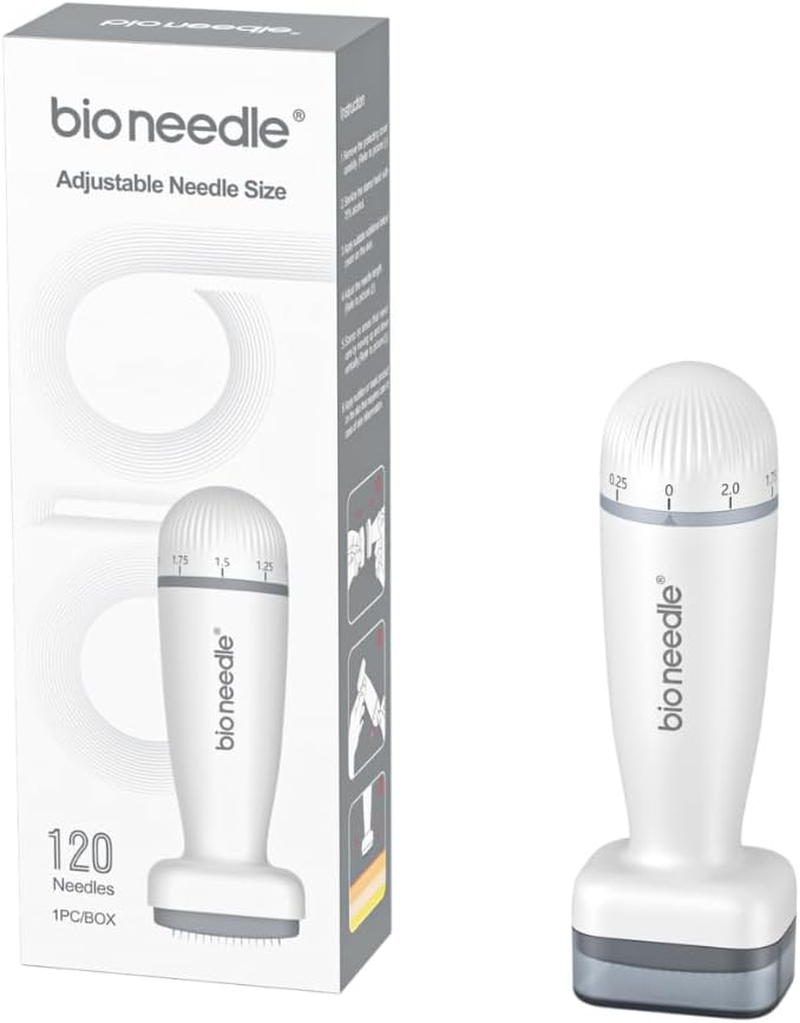 Bio Needle Adjustable Derma Stamp: 120-Pin Micro Needling Tool for Skin Rejuvenation - Precision, Depth Control for Anti-Aging, Scars, & Radiance image number 3