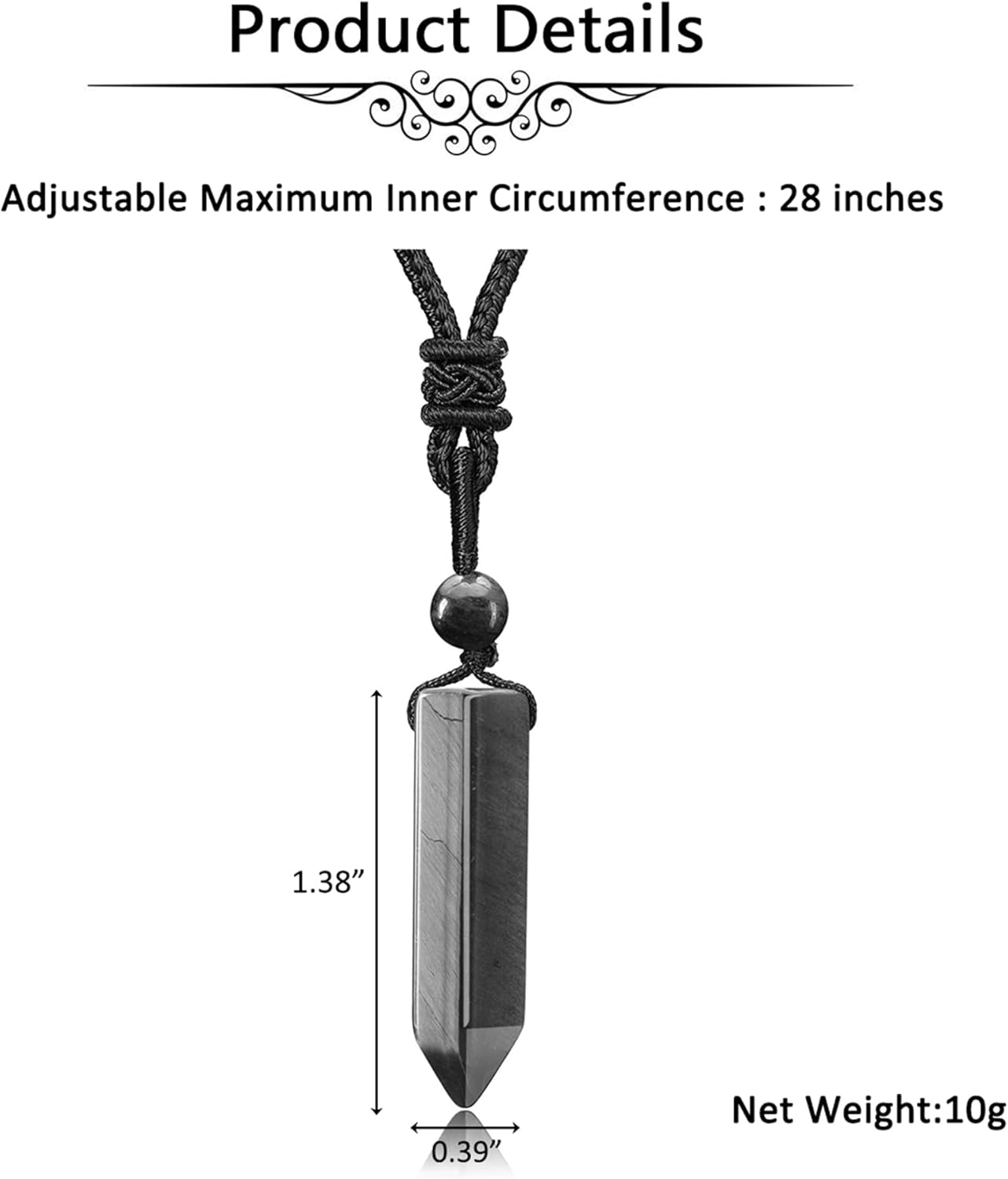 Jovivi Natural Healing Stone Necklace for Women Men Adjustable Rope Hexagonal Point Healing Crystal Pendant Necklaces Quartz Reiki Gemstone Jewelry image number 3