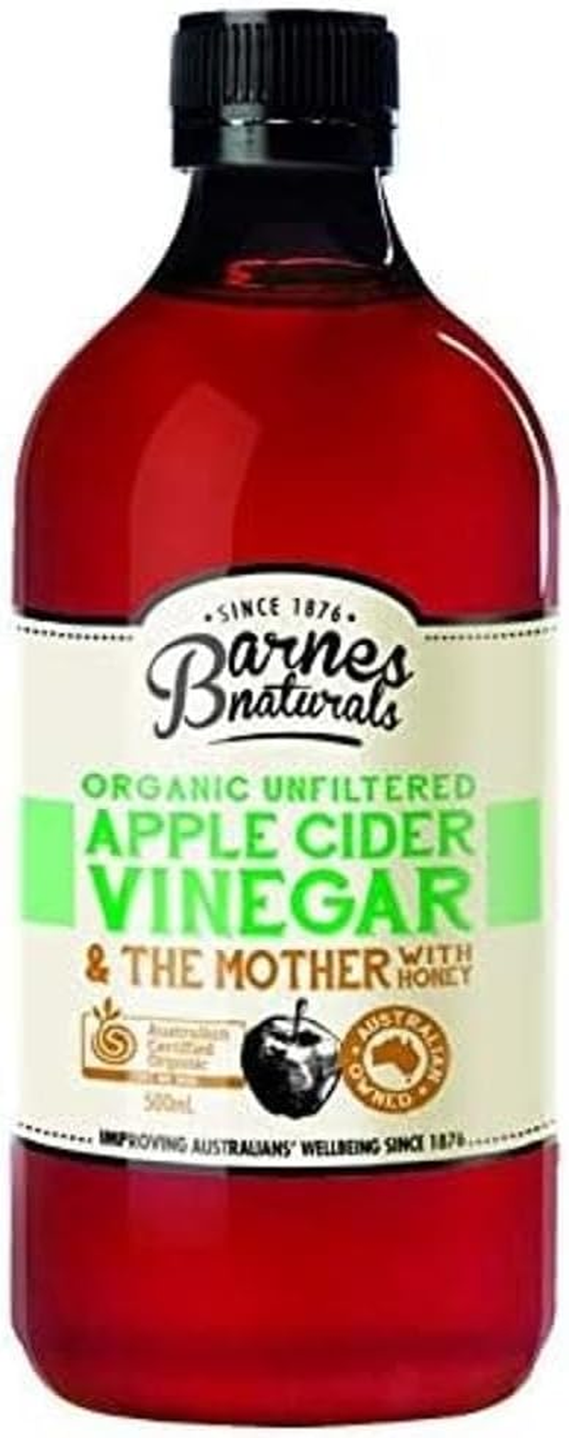 Barnes Naturals Organic Apple Cider Vinegar with the Mother and Honey 500 Ml image number 1