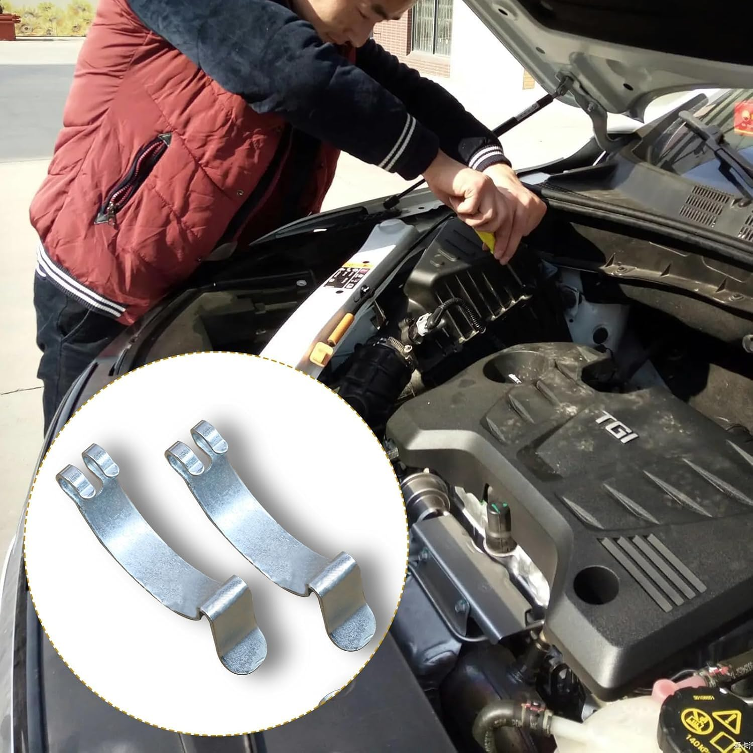 Kuskins 4Pcs Car Air Filter Clips, Metal Carbon Steel Air Cleaner Cover, Clip Housing Box Lid Spring Clip Clamp Car Accessories for Most Car Air Filters image number 5